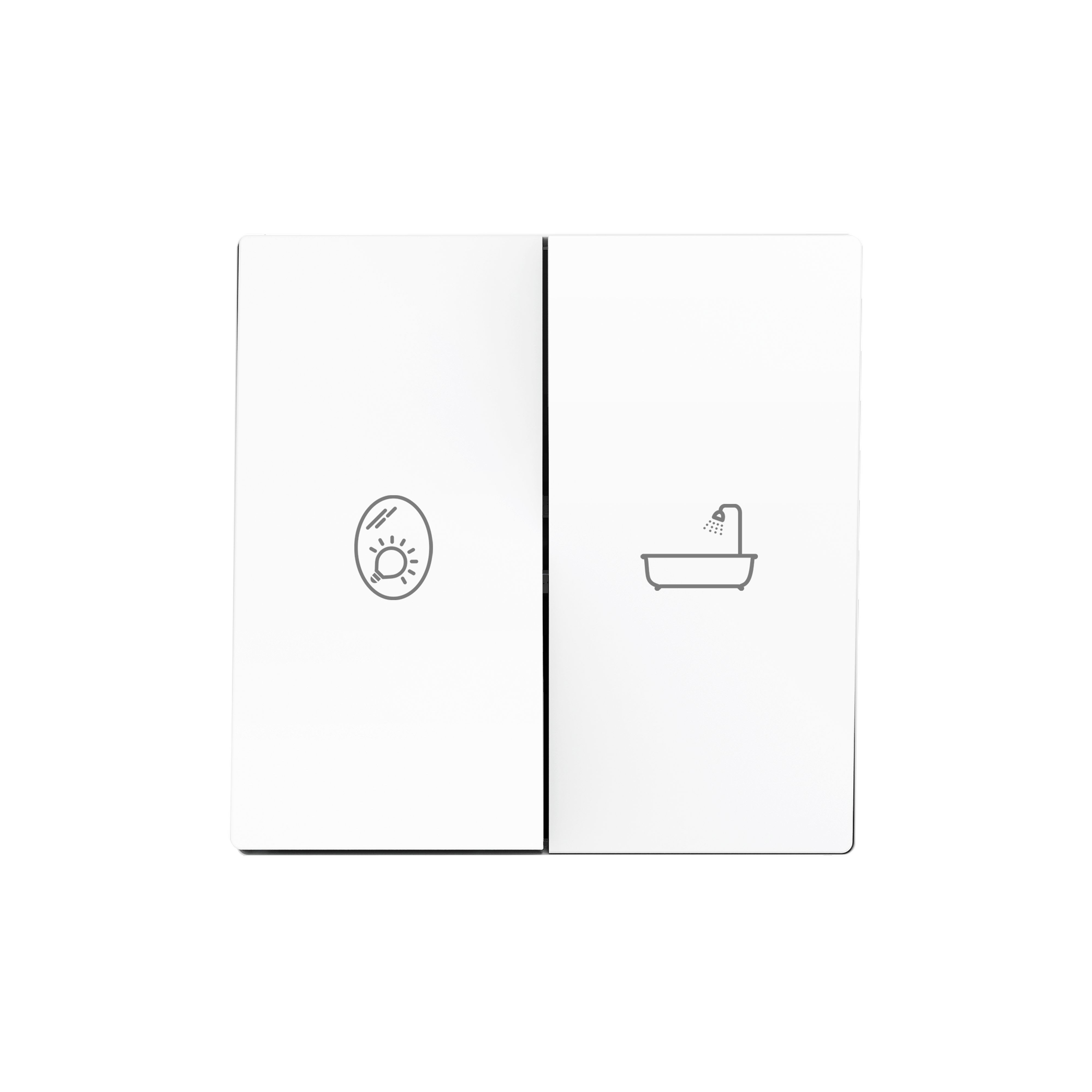 ZENNIO - ZS55. Touche double pour mécanisme 55 x 55 mm - Blanc mat - Personnalisé. Min...