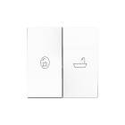 ZENNIO - ZS55. Touche double pour mécanisme 55 x 55 mm - Blanc mat - Personnalisé. Min...