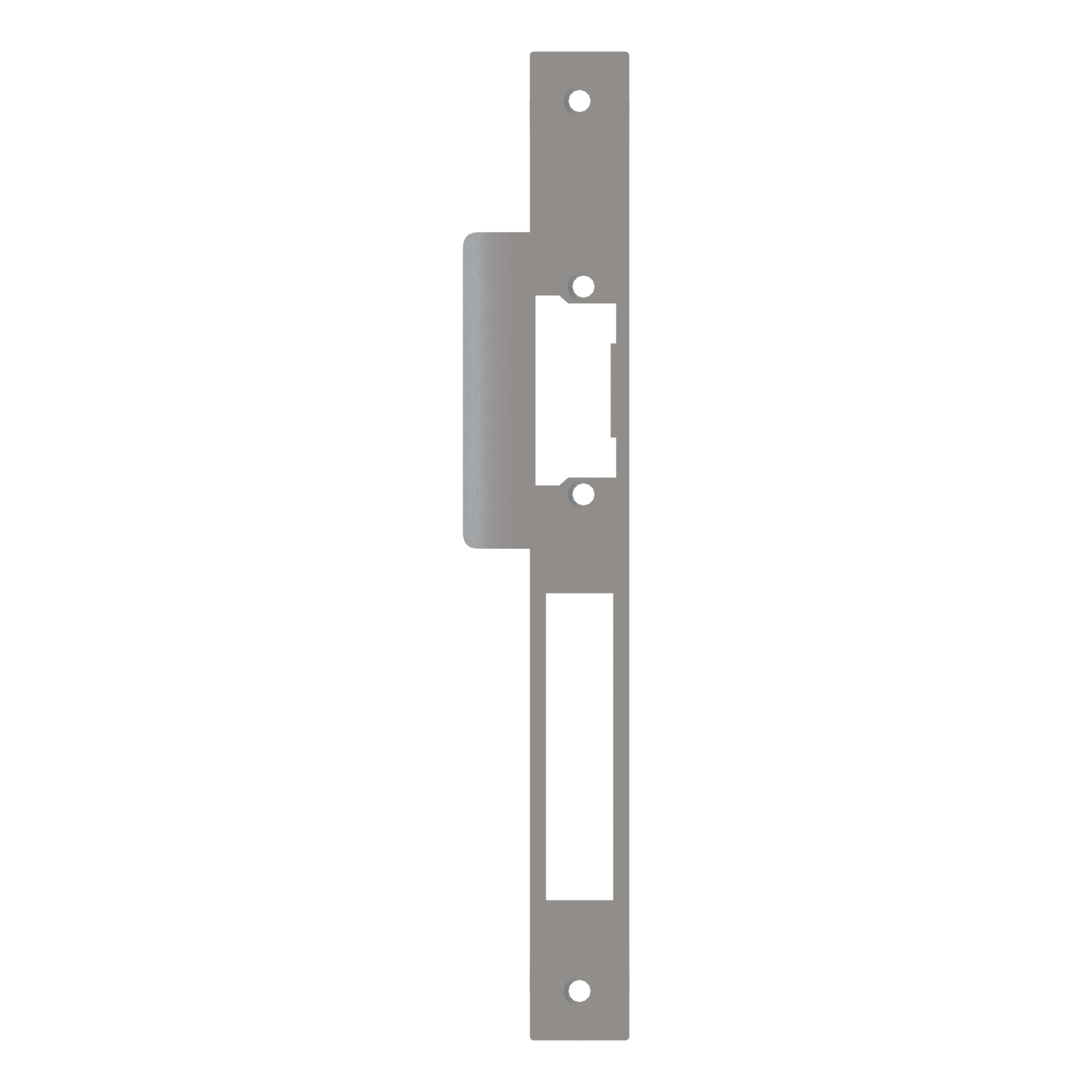 ZENNIO - IWAC - Rectangular edge plate with latch bolt curved guide for electric strik...