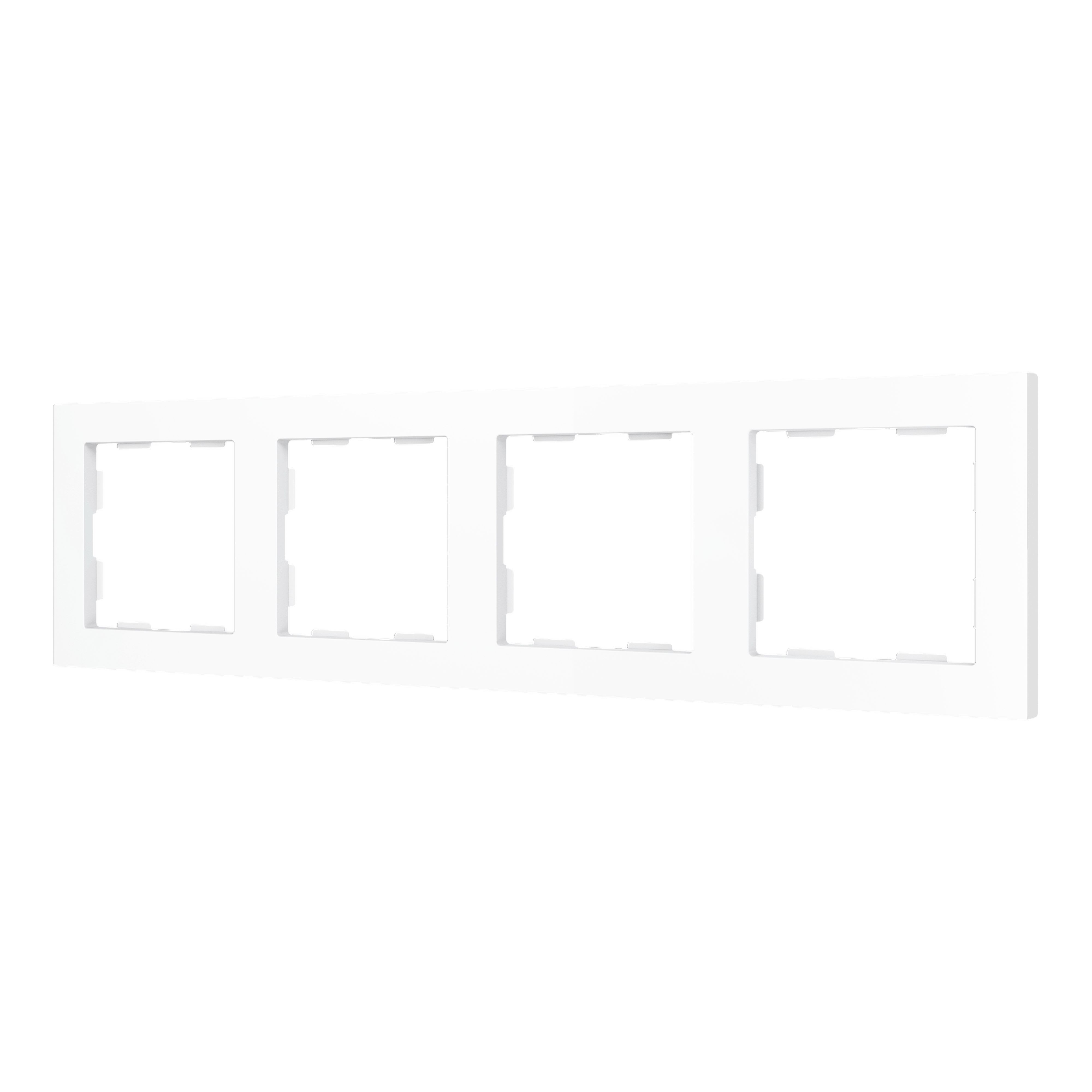 ZENNIO - ZS55. 4-gang Frame - Matt white