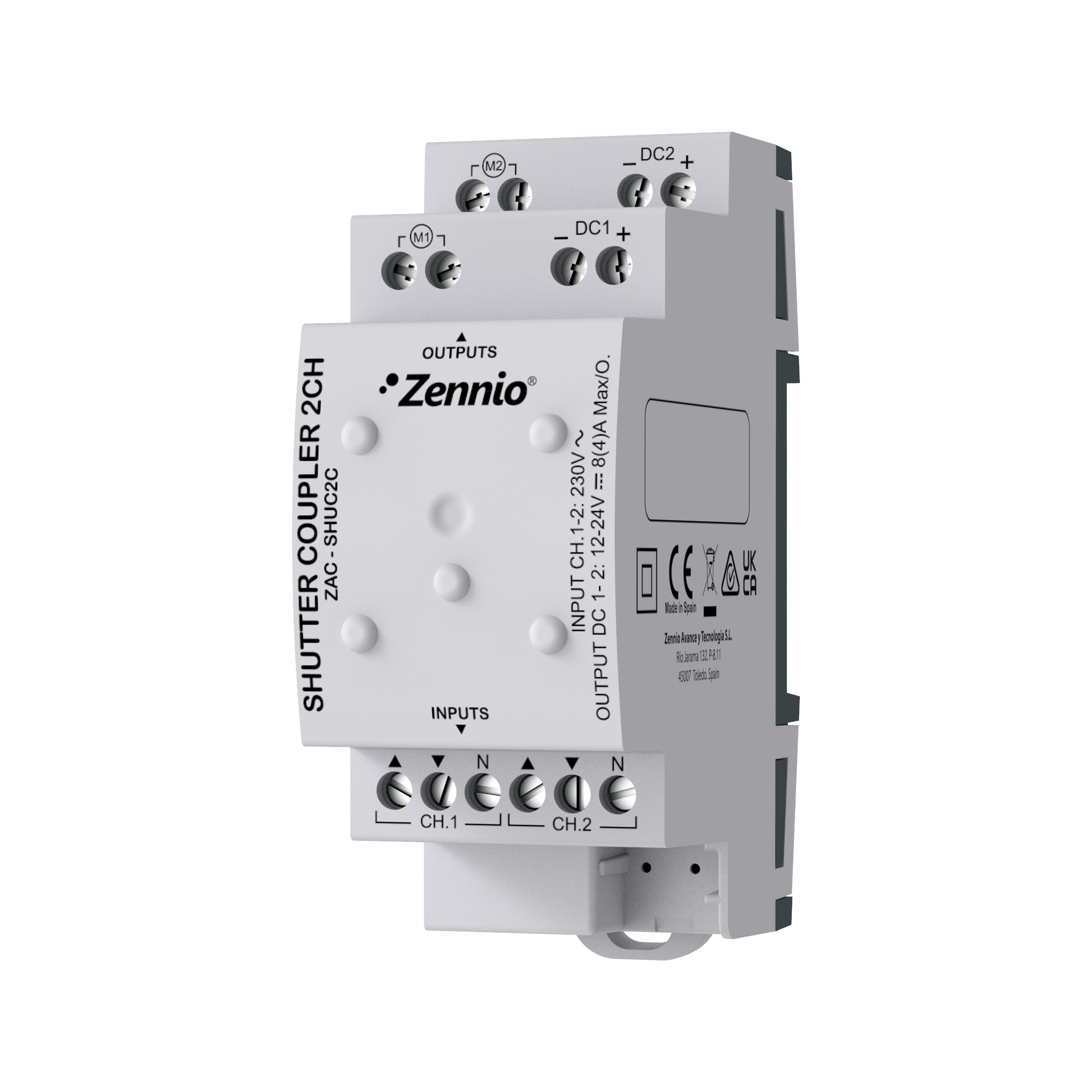 ZENNIO - AC/DC Shutter coupler for up to two channels