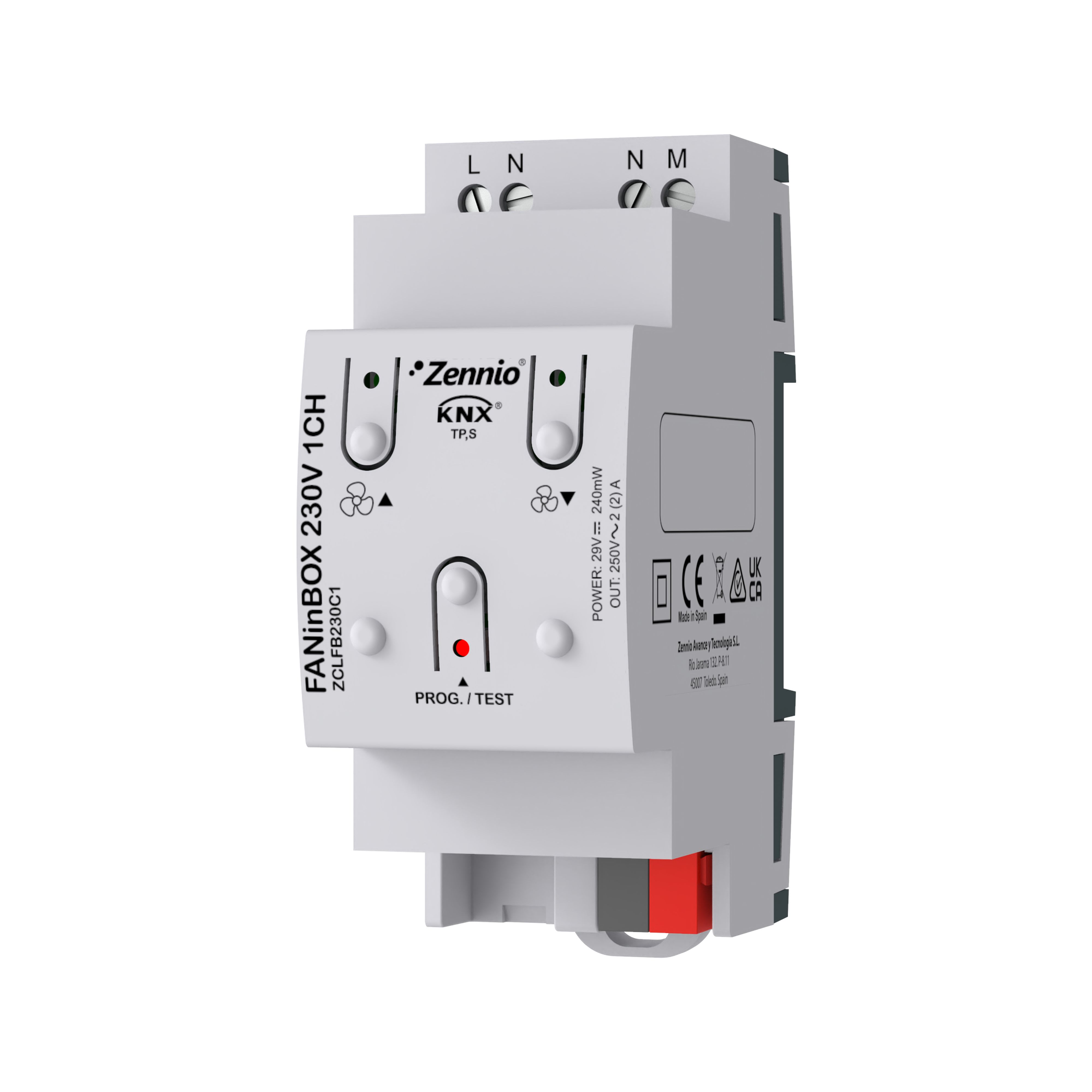 ZENNIO - FANinBOX 230V 1CH. Ceiling fan controller 3-speeds @230VAC