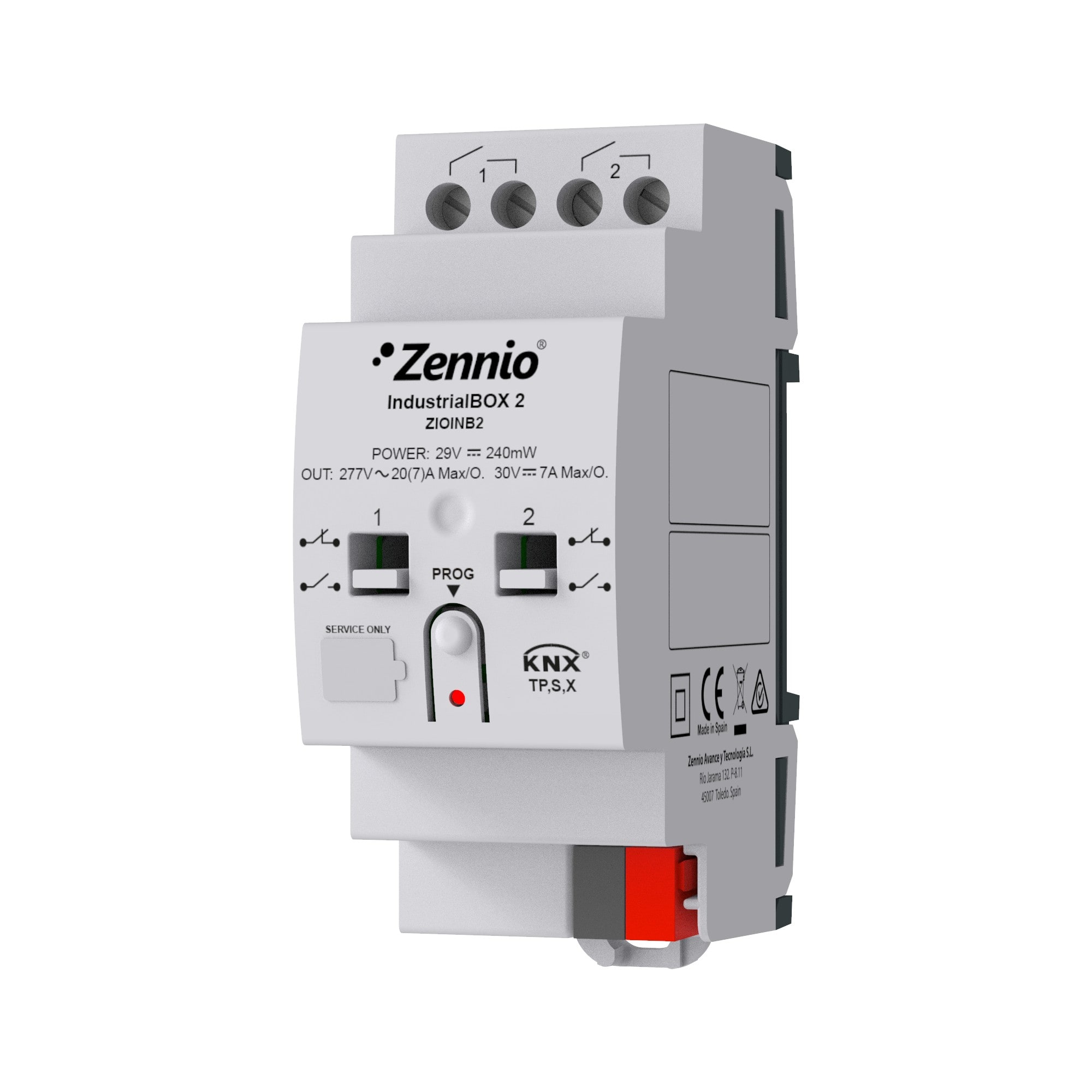 ZENNIO FRANCE - IndustrialBOX 2. Actionneur industriel avec 2 sorties (20 A - 200 µF), contrô...