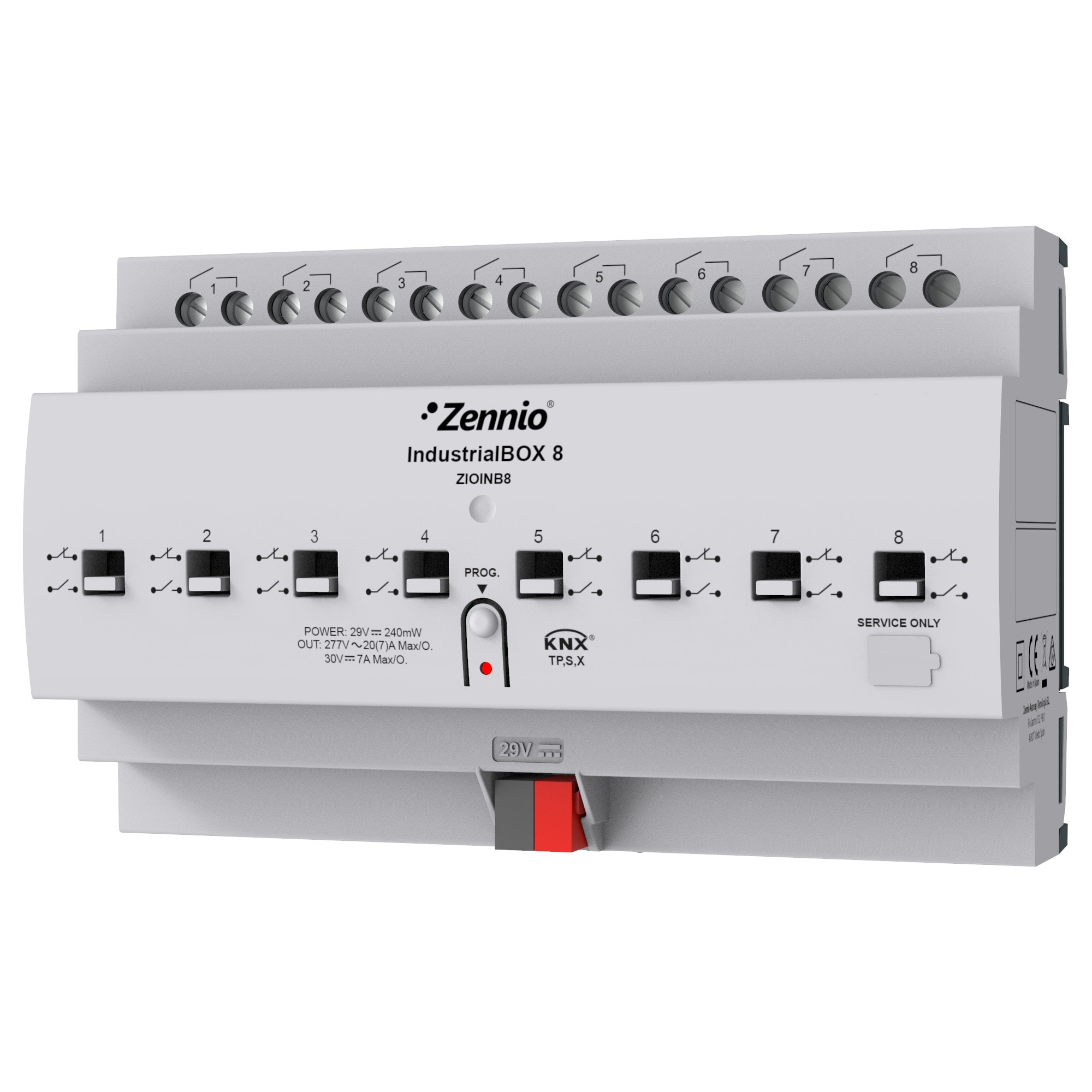 ZENNIO FRANCE - IndustrialBOX 8. Actionneur industriel avec 8 sorties (20 A - 200 µF), contrô...