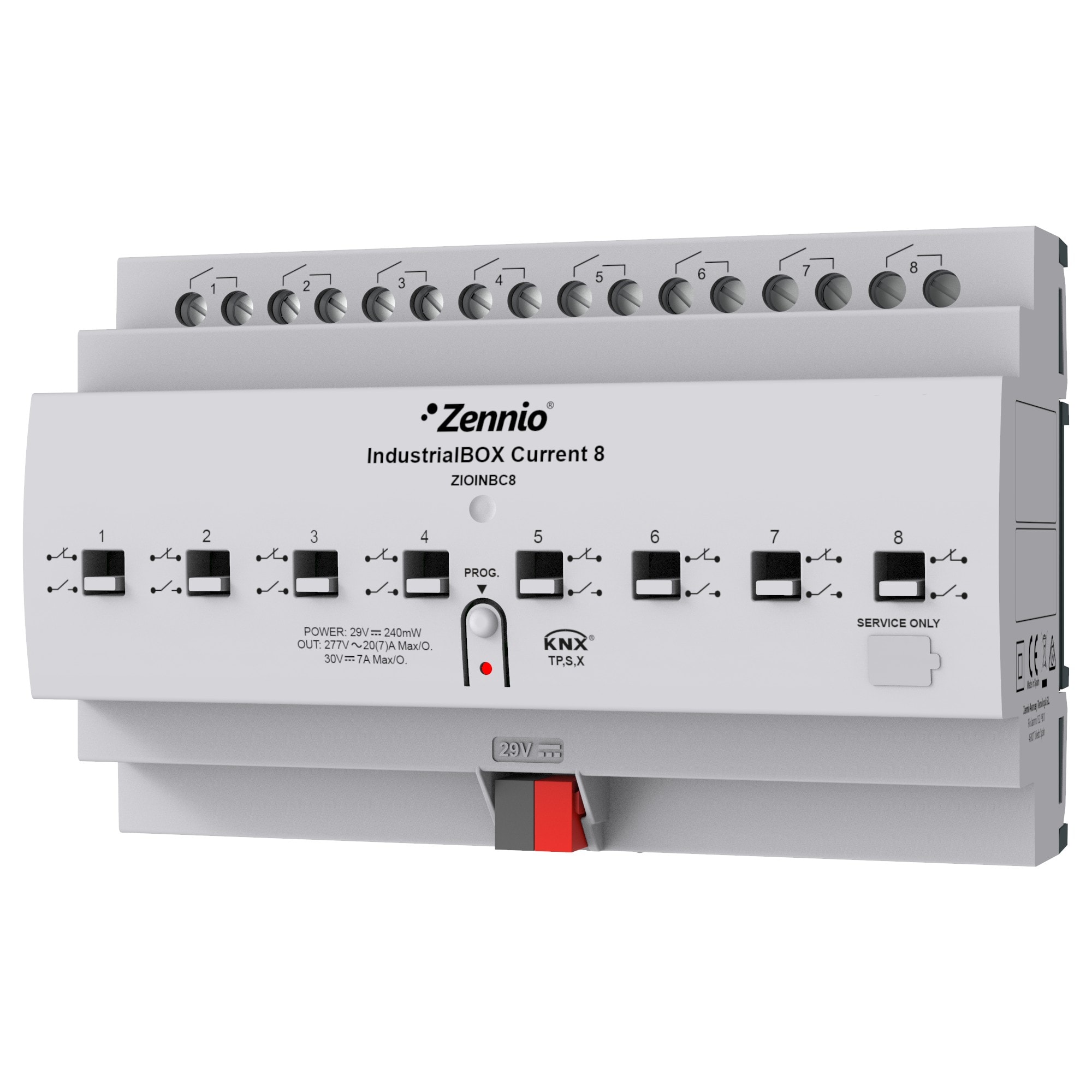 ZENNIO FRANCE - IndustrialBOX Current 8. Actionneur industriel avec 8 sorties (20 A - 200 µF)...