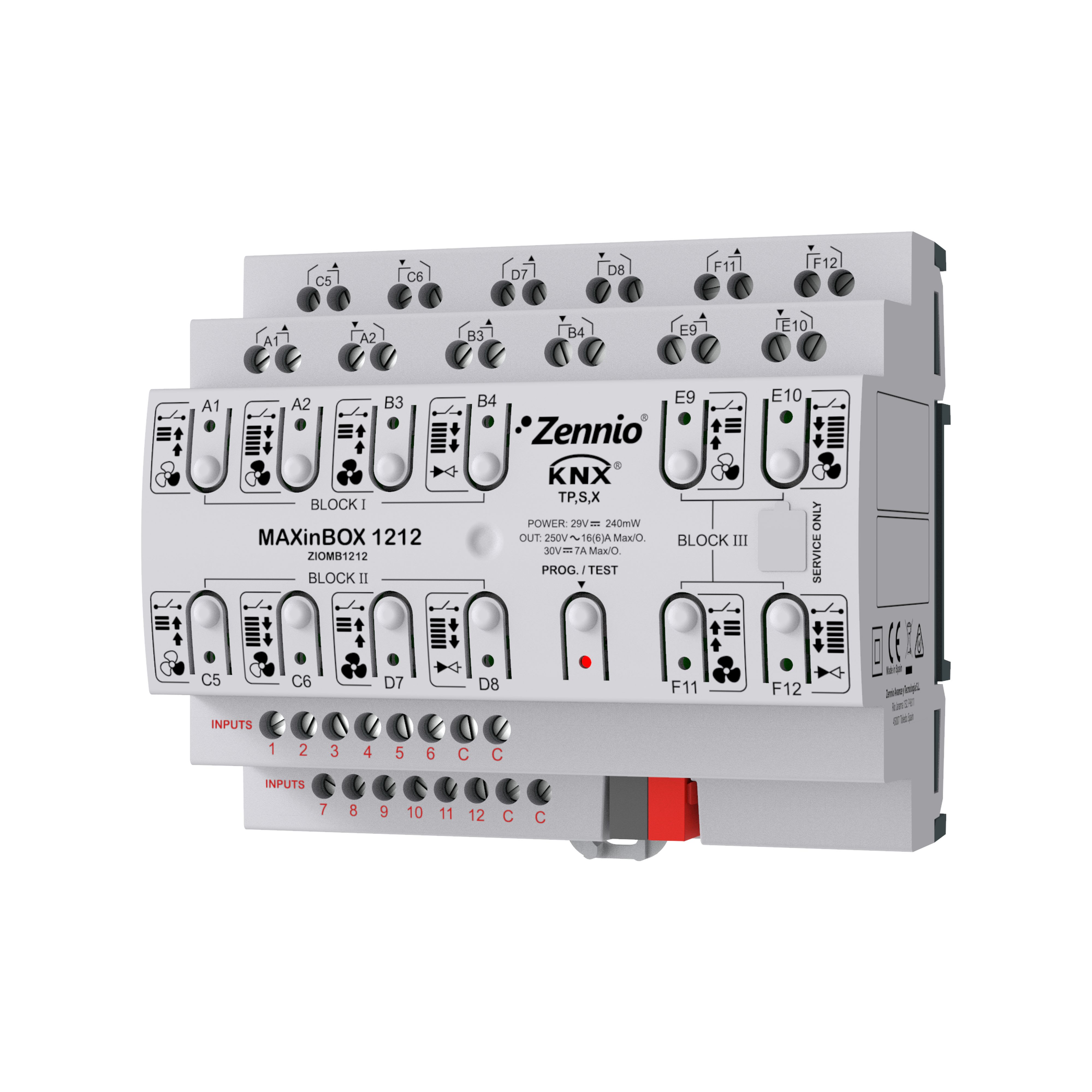 ZENNIO - MAXinBOX 1212. KNX multifunction actuator with KNX Secure - 12 outputs 16A / ...