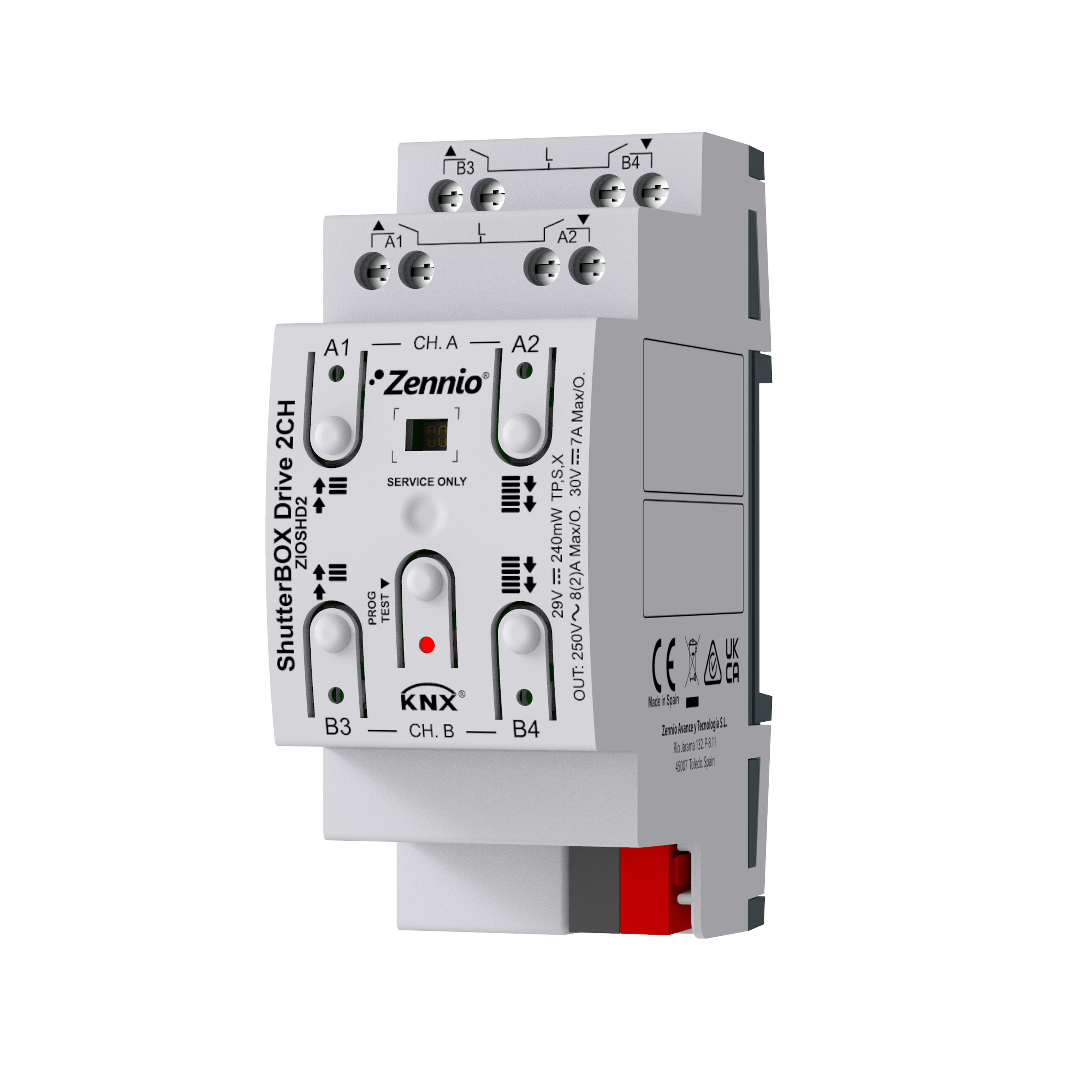 ZENNIO - ShutterBOX Drive 2CH. Actionneur de volets de 2 canaux avec mesure automatiqu...