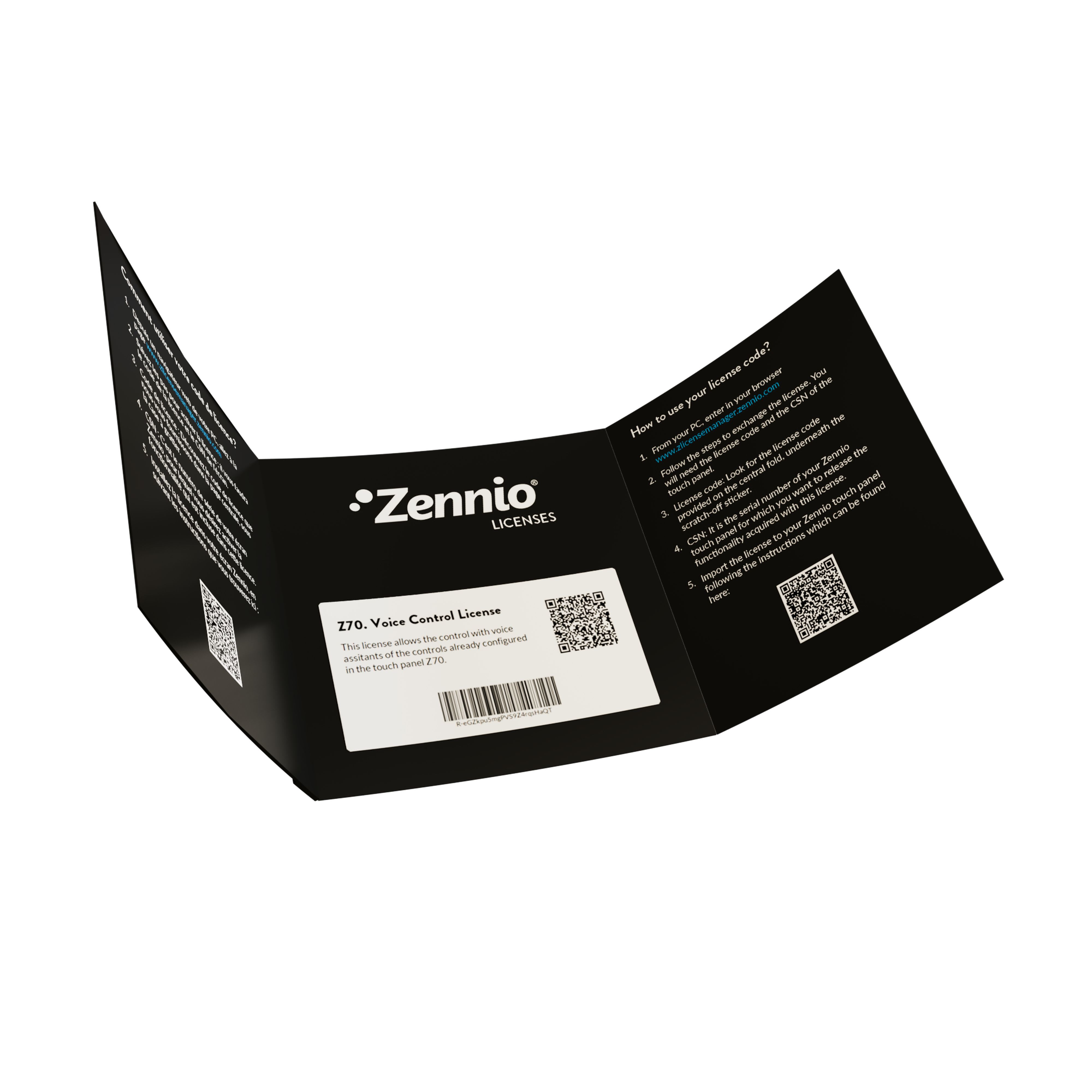 ZENNIO - ZenVoice. Voice Control License for Z50, Z70, Z100 & RemoteBOX. License box. ...