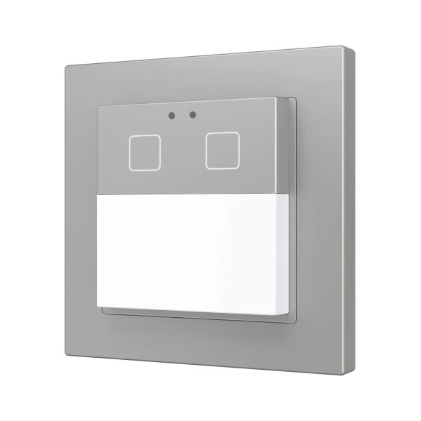 ZENNIO - Presentia W2 v2. Détecteur de mouvement KNX sur mur - 2 boutons - Argent