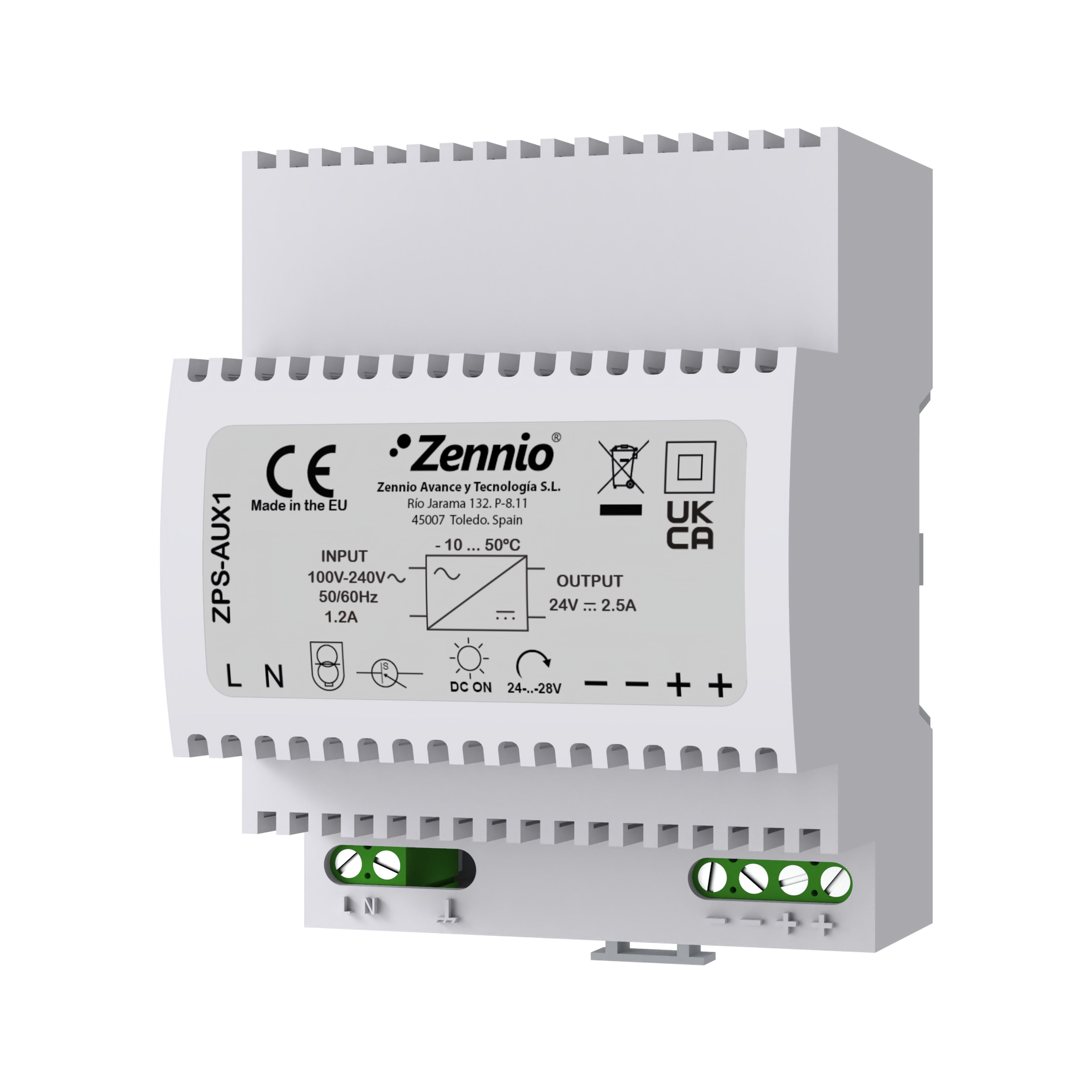 ZENNIO - AudioInRoom (+ Access Control). Power Supply 24VDC  2,5A (out) / 110-230VAC (in)