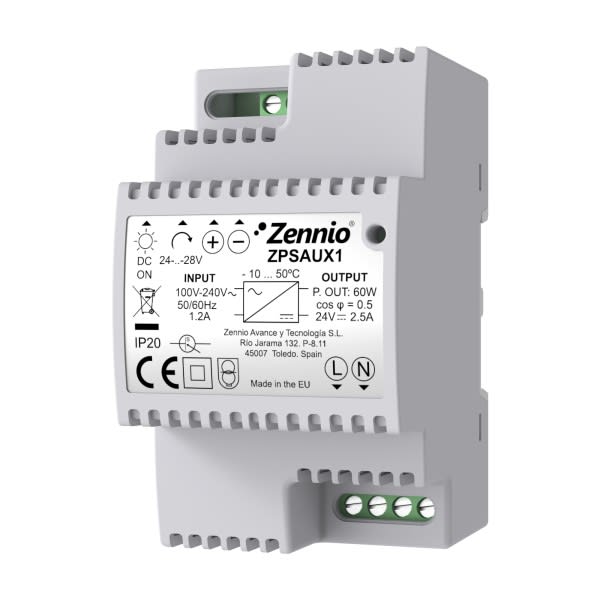ZENNIO - Source d'alimentation 24-28VDC 60W (out)/ 110-230VAC (in)
