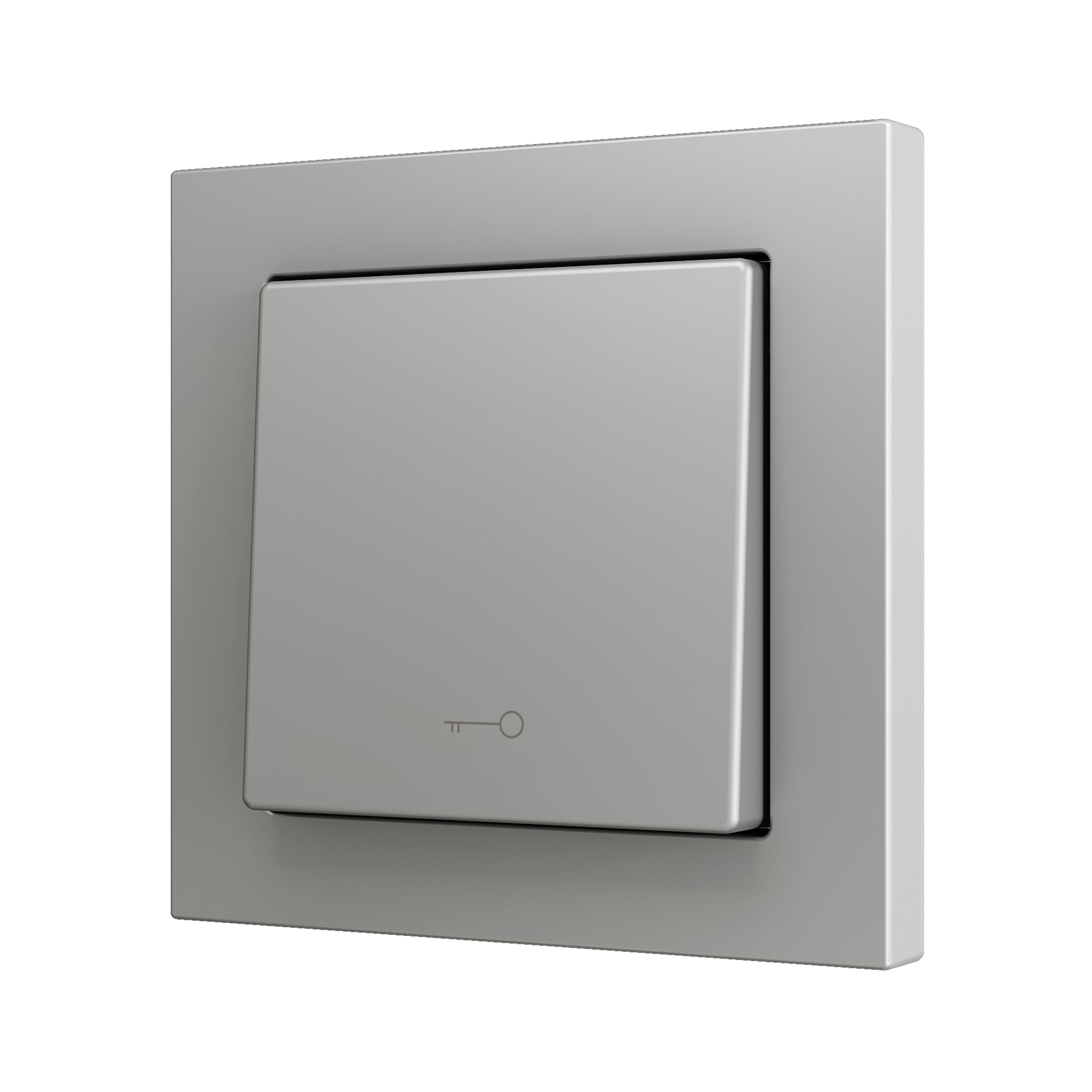 ZENNIO - ZS55. Simple Soft push button for 1 binary input 55x55 mm ? Key icon - Silver