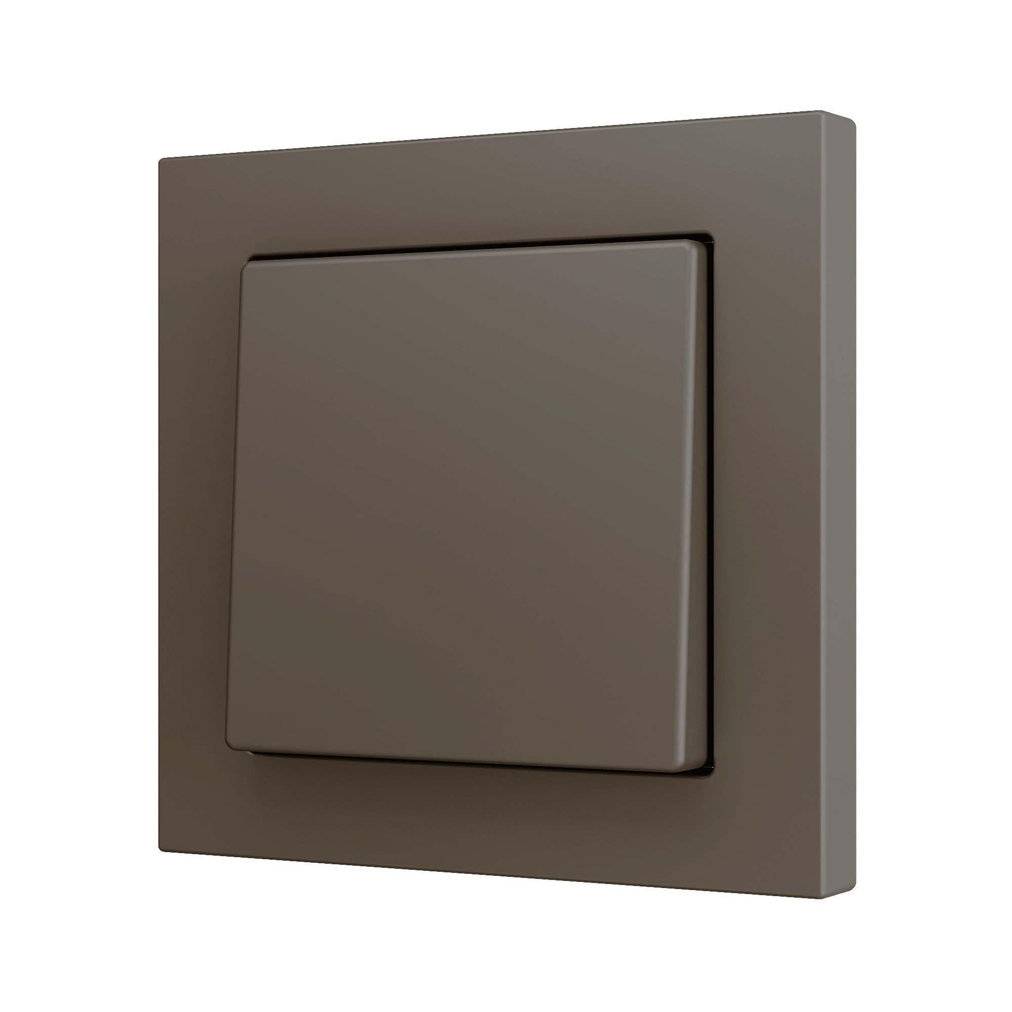 ZENNIO FRANCE - ZS55. Bouton poussoir "Soft" simple pour 2 entrées binaires 55 x 55 mm - Moka
