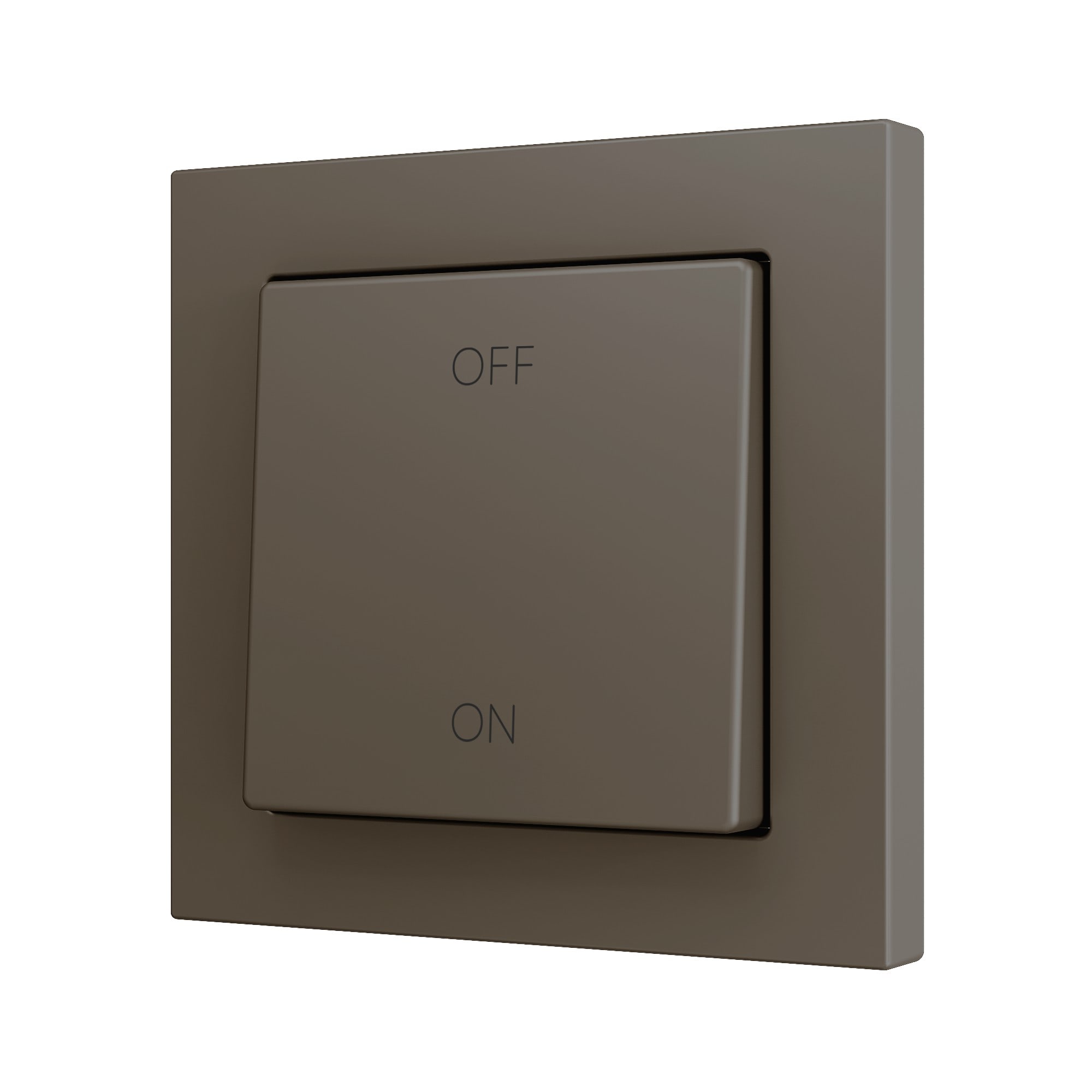 ZENNIO FRANCE - ZS55. Bouton poussoir "Soft" simple pour 2 entrées binaires 55 x 55 mm - Moka...