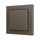 ZENNIO FRANCE - ZS55. Bouton poussoir "Soft" simple pour 2 entrées binaires 55 x 55 mm - Moka...