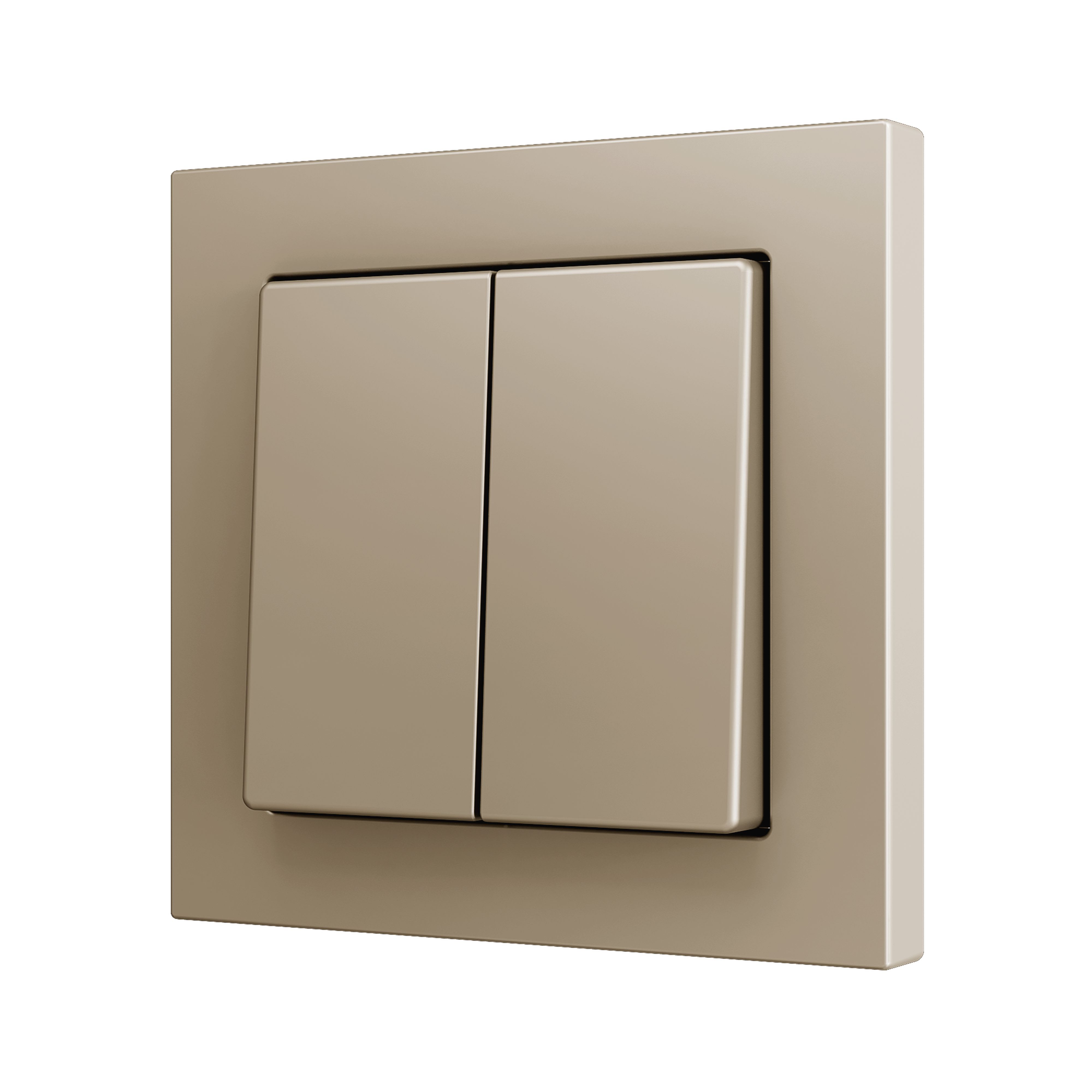 ZENNIO - ZS55. Bouton poussoir "Soft" double pour 2 entrées binaires 55 x 55 mm ? Cham...