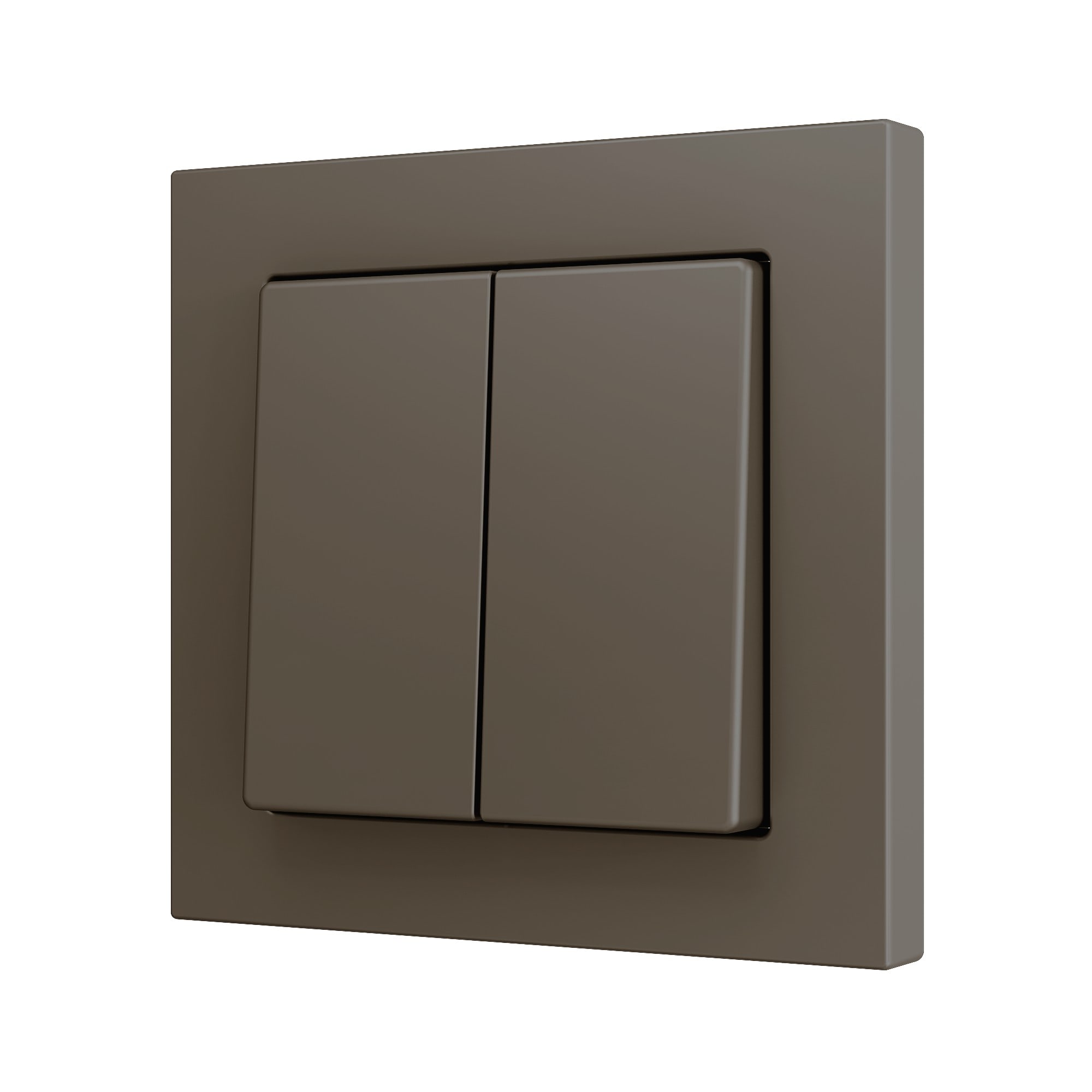 ZENNIO FRANCE - ZS55. Bouton poussoir "Soft" double pour 2 entrées binaires 55 x 55 mm - Moka