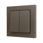 ZENNIO FRANCE - ZS55. Bouton poussoir "Soft" double pour 2 entrées binaires 55 x 55 mm - Moka