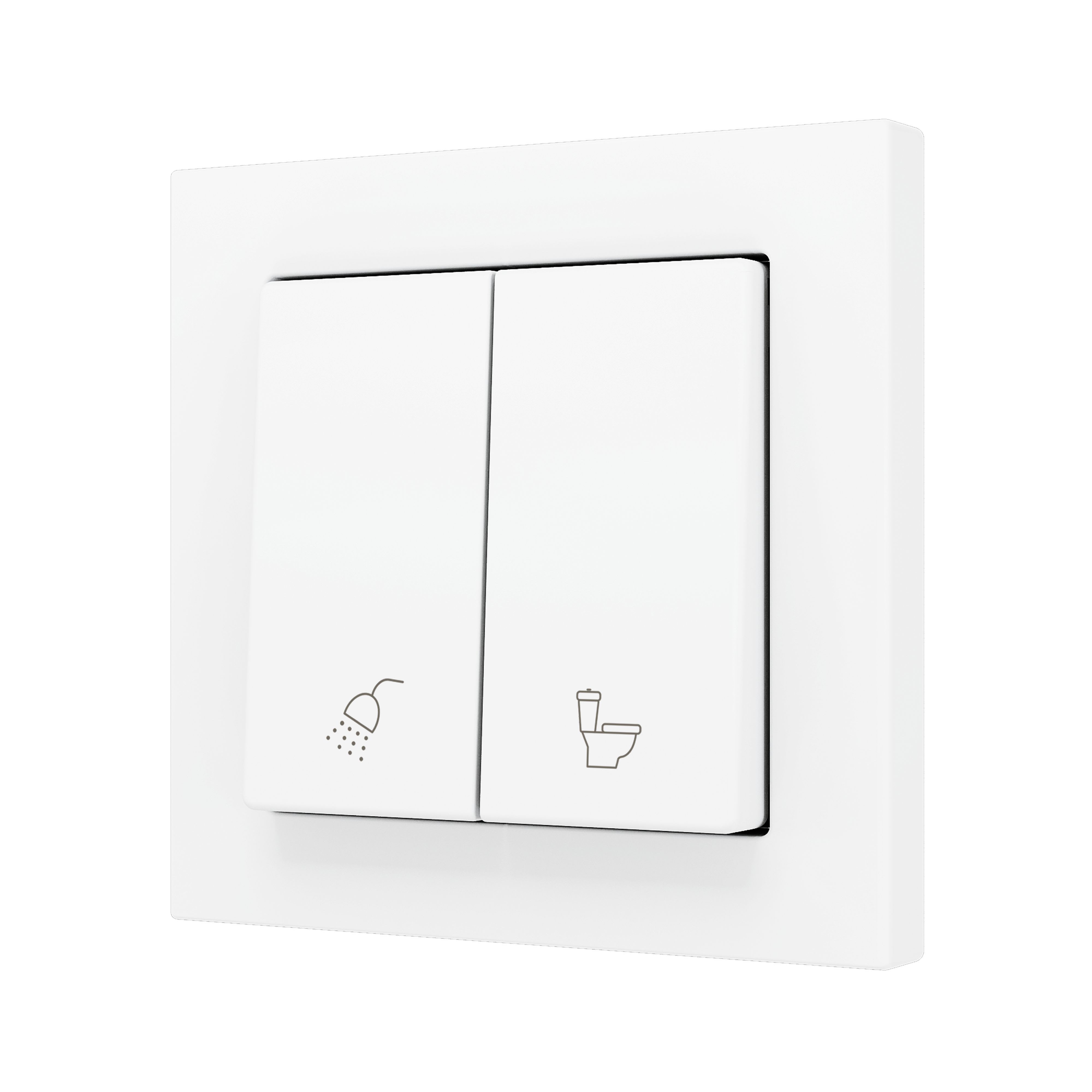 ZENNIO - ZS55. Double Soft push button for 2 binary inputs 55x55 mm ? Matt white - Cus...