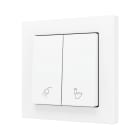 ZENNIO - ZS55. Double Soft push button for 2 binary inputs 55x55 mm ? Matt white - Cus...