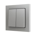 ZENNIO - ZS55. Double Soft push button for 2 binary inputs 55x55 mm ? Silver