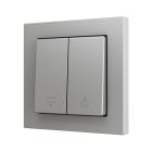 ZENNIO - ZS55. Double Soft push button for 2 binary inputs 55x55 mm ? Silver - Custom....