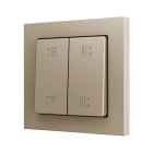 ZENNIO - ZS55. Bouton poussoir "Soft" double pour 4 entrées binaires 55 x 55 mm ? Cham...