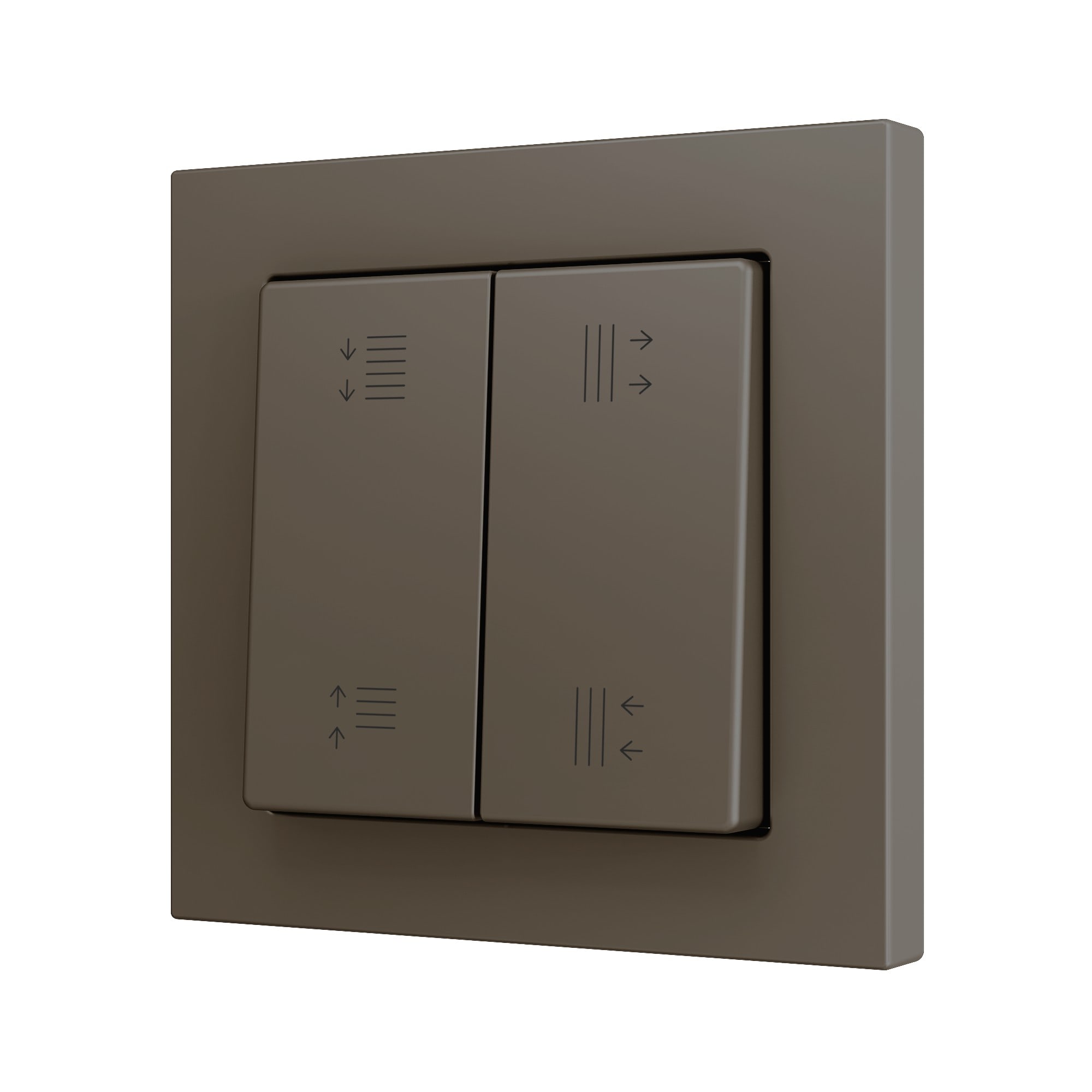 ZENNIO FRANCE - ZS55. Bouton poussoir "Soft" double pour 4 entrées binaires 55 x 55 mm - Moka...