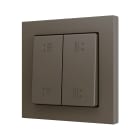 ZENNIO FRANCE - ZS55. Bouton poussoir "Soft" double pour 4 entrées binaires 55 x 55 mm - Moka...