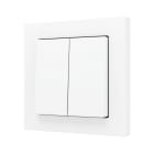 ZENNIO - ZS55. Bouton poussoir "Soft" double pour 4 entrées binaires 55 x 55 mm ? Blan...