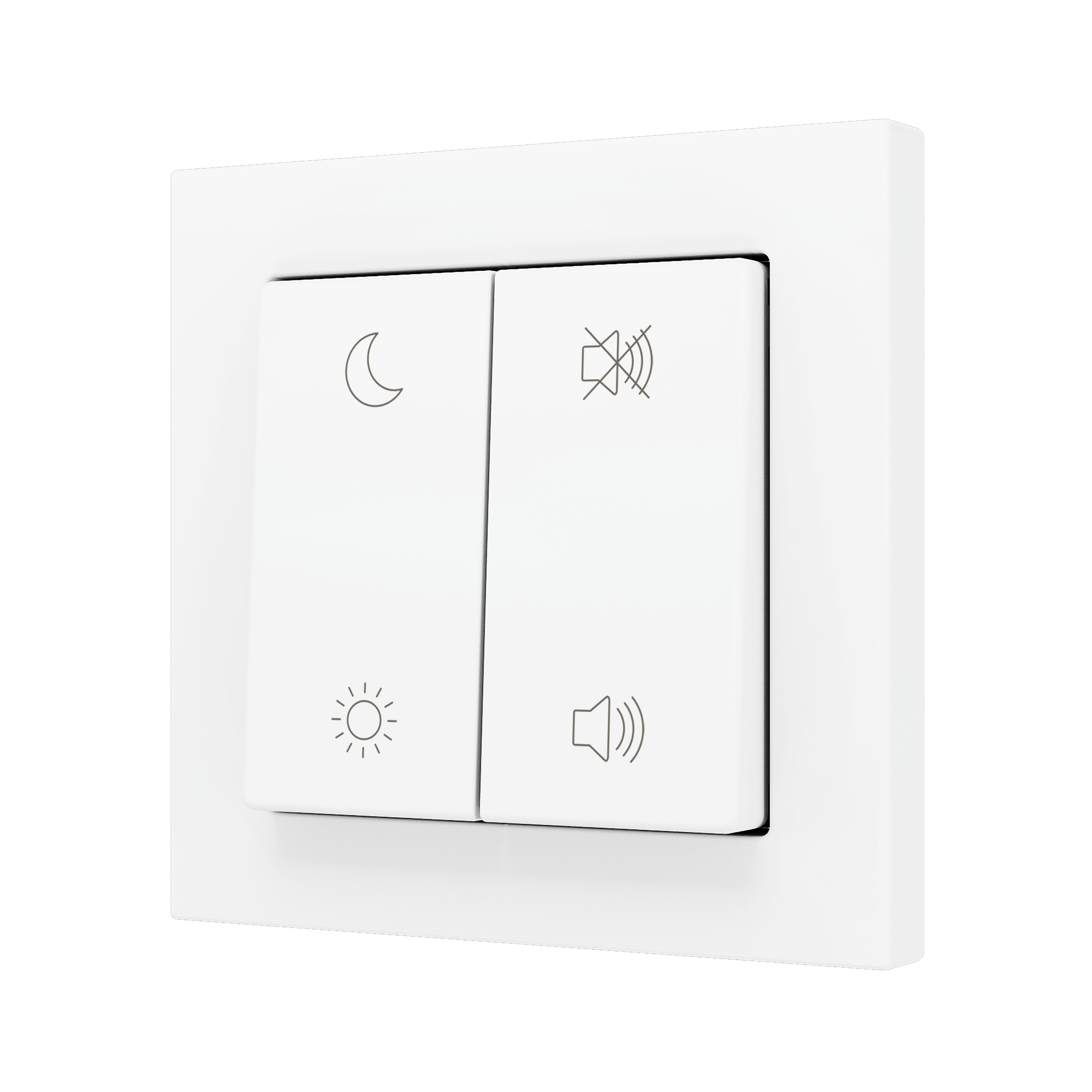 ZENNIO - ZS55. Bouton poussoir "Soft" double pour 4 entrées binaires 55 x 55 mm ? Blan...