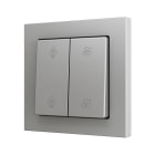 ZENNIO - ZS55. Double Soft push button for 4 binary inputs 55x55 mm ? Silver - Custom....