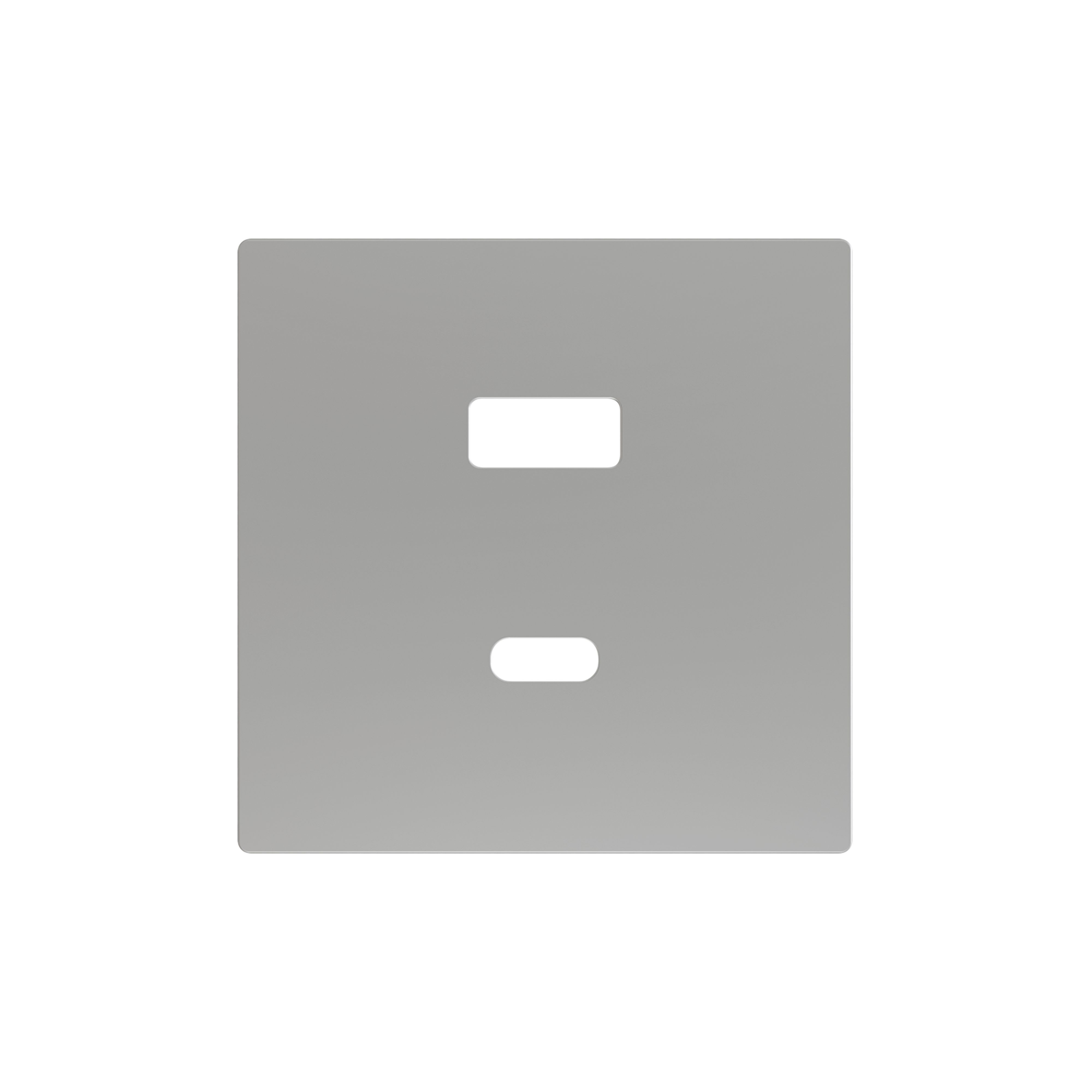 ZENNIO - ZS55. Cover plate for double USB C+A  charger 55x55 mm - Silver