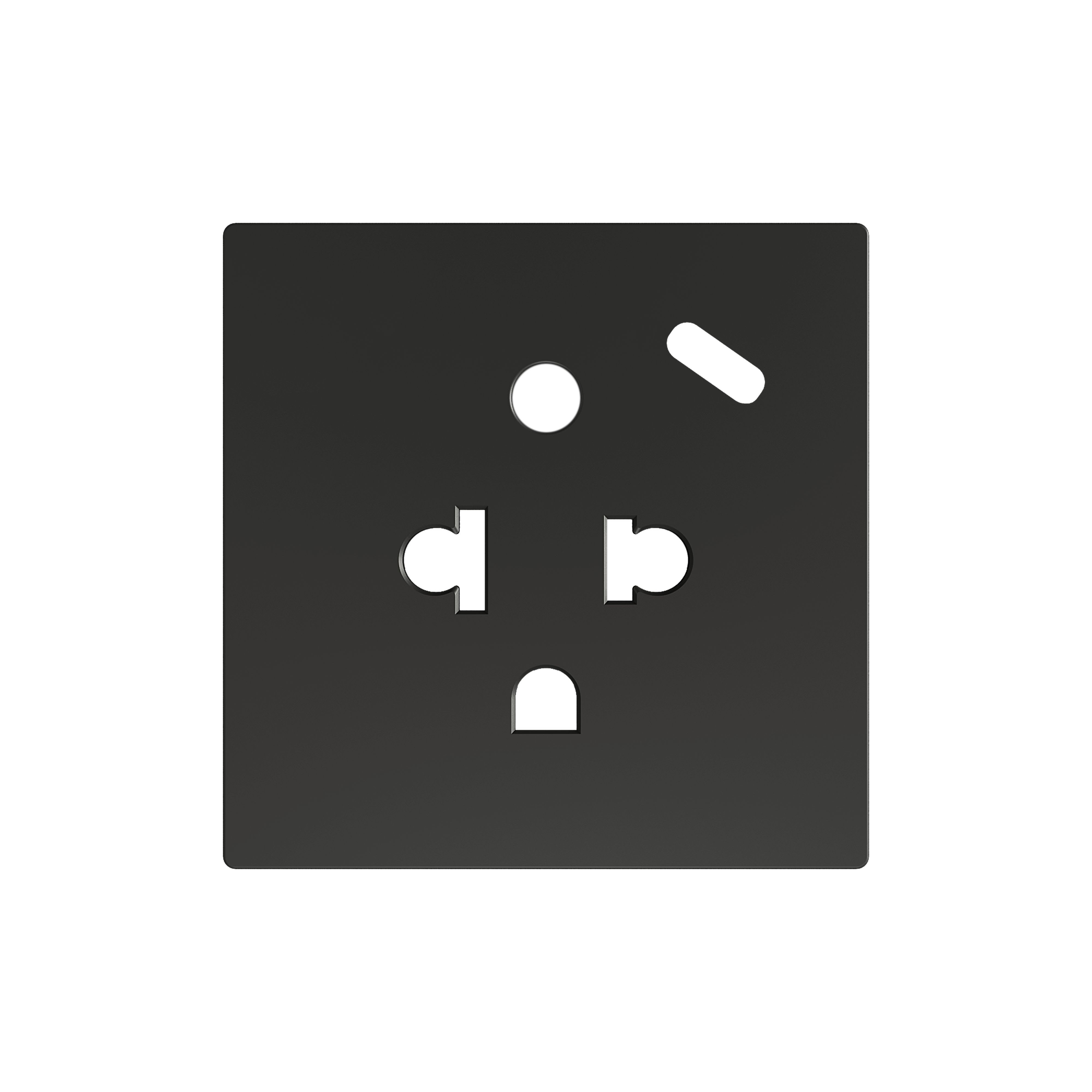 ZENNIO - ZS55. Cache pour base de prise euro-américain avec USB C 55 x 55 mm - Anthracite