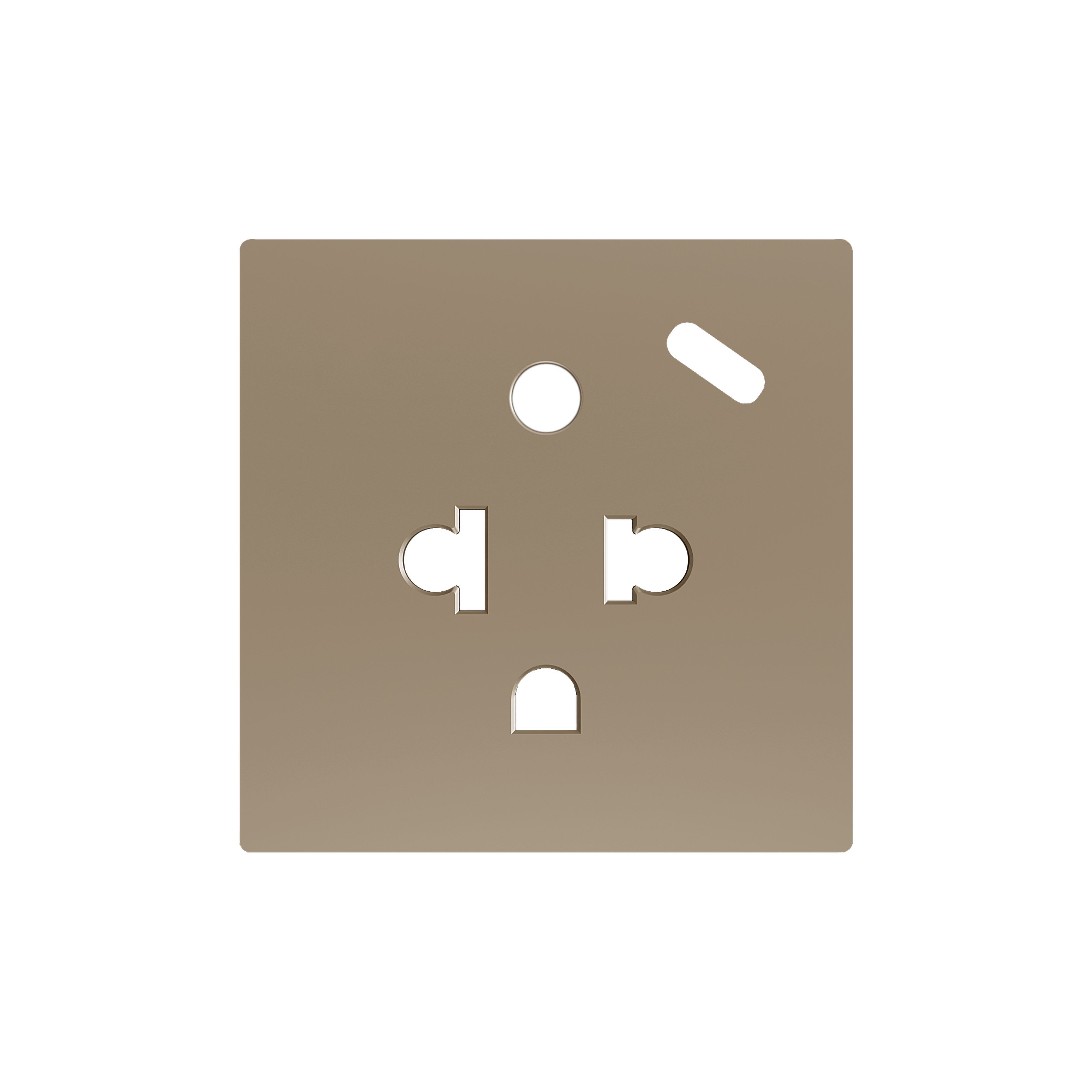 ZENNIO - ZS55. Cache pour base de prise euro-américain avec USB C 55 x 55 mm - Champagne