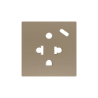 ZENNIO - ZS55. Euro-American socket cover with USB C 55x55 mm - Champagne