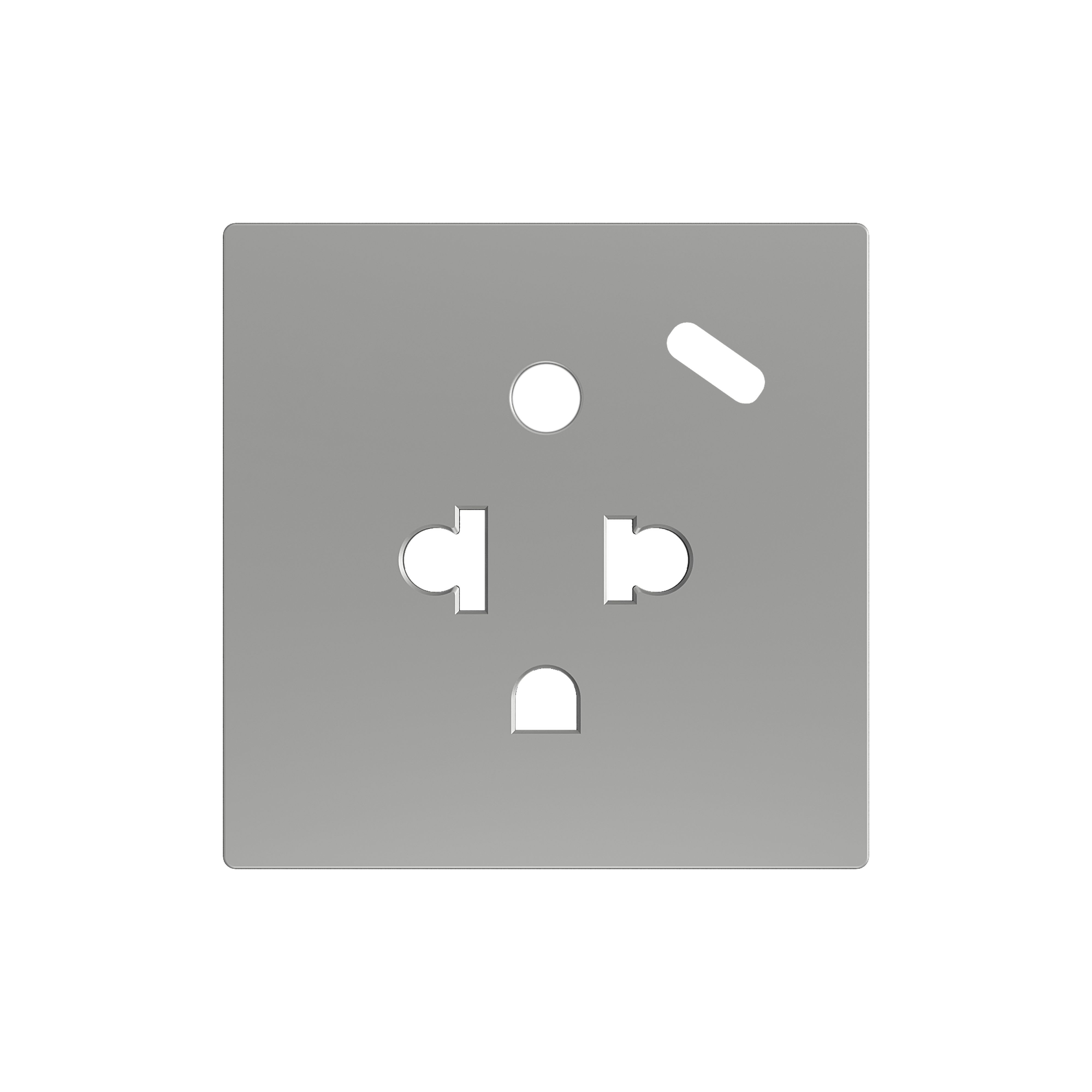 ZENNIO - ZS55. Euro-American socket cover with USB C 55x55 mm - Silver