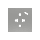 ZENNIO - ZS55. Cache pour base de prise euro-américain avec USB C 55 x 55 mm - Argenté