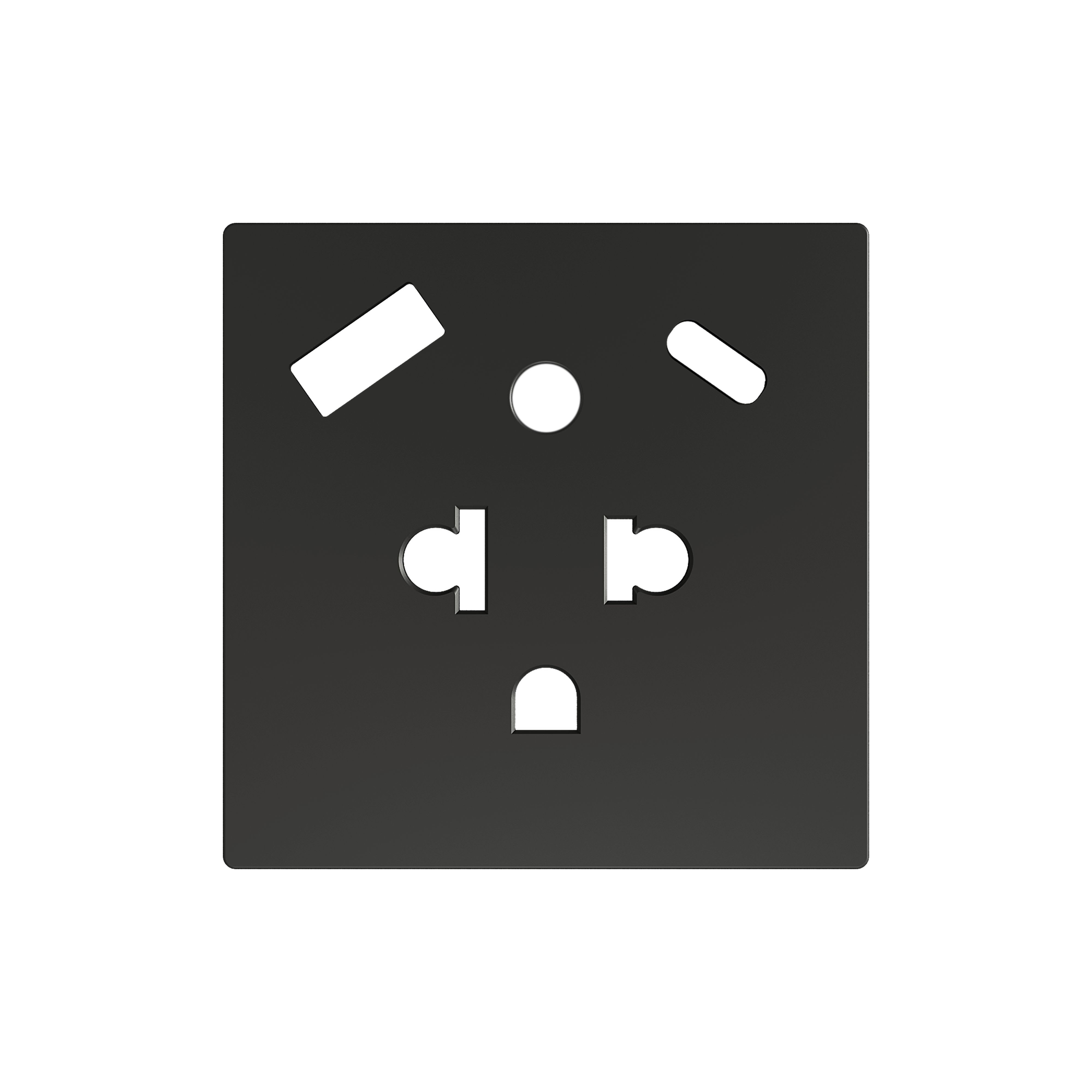 ZENNIO - ZS55. Euro-American socket cover with USB C and A 55x55 mm - Anthracite