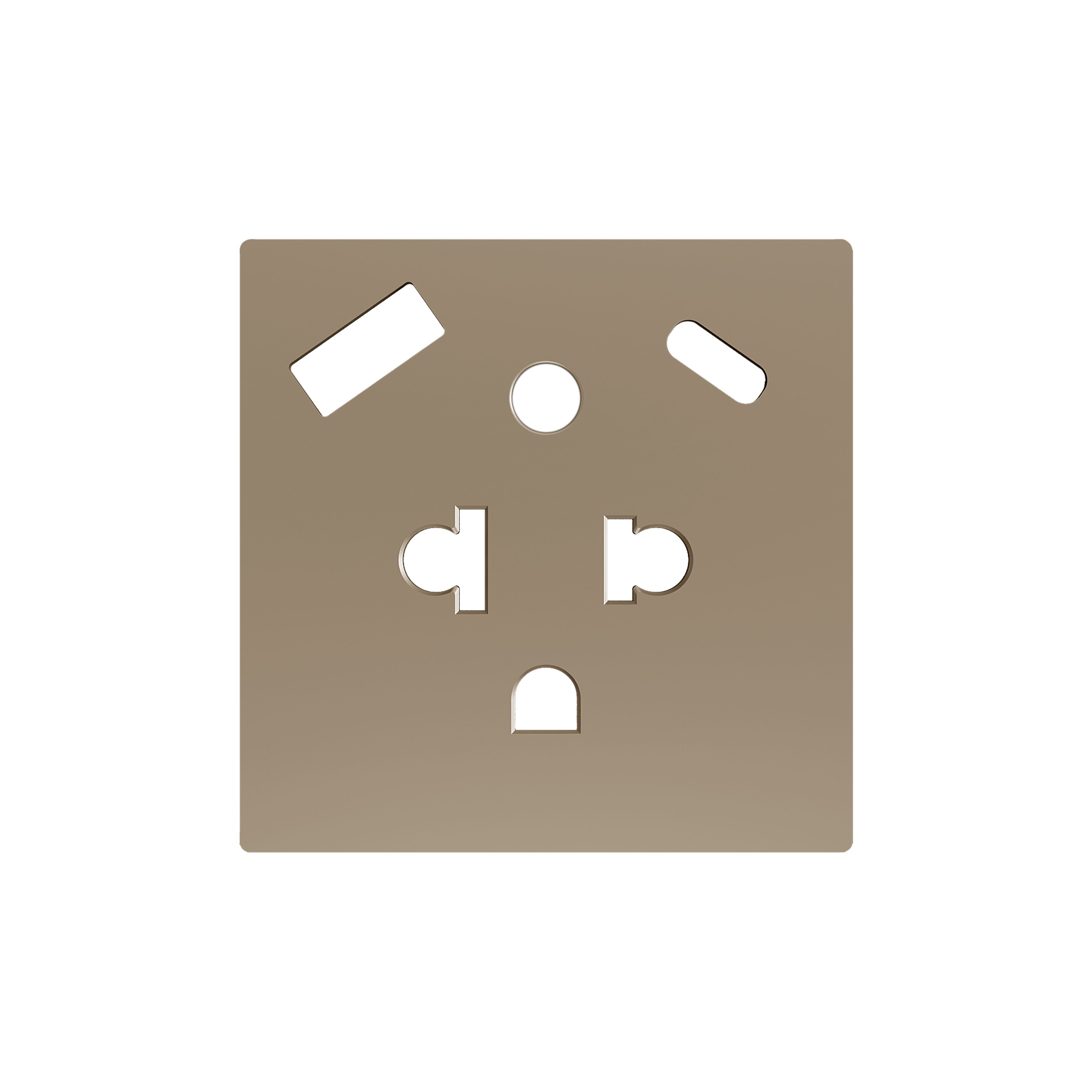 ZENNIO - ZS55. Euro-American socket cover with USB C and A 55x55 mm - Champagne