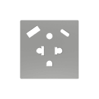 ZENNIO - ZS55. Euro-American socket cover with USB C and A 55x55 mm - Silver