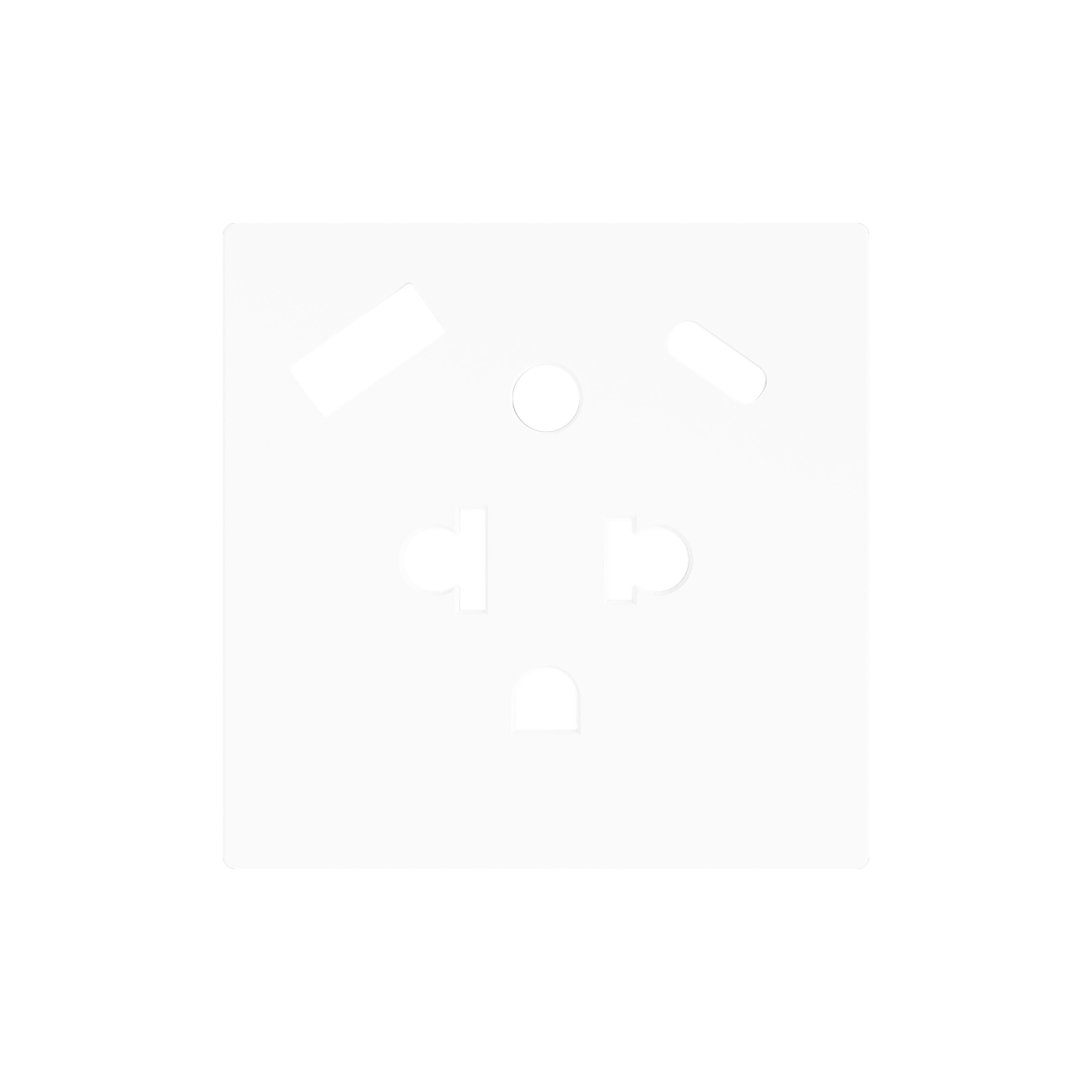 ZENNIO - ZS55. Cache pour base de prise euro-américain avec USB C et A 55 x 55 mm - Bl...