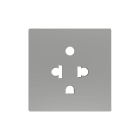 ZENNIO - ZS55. Cache pour base de prise euro-américain 55 x 55 mm - Argenté