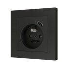 ZENNIO - ZS55. French socket cover with USB C 55x55 mm - Anthracite