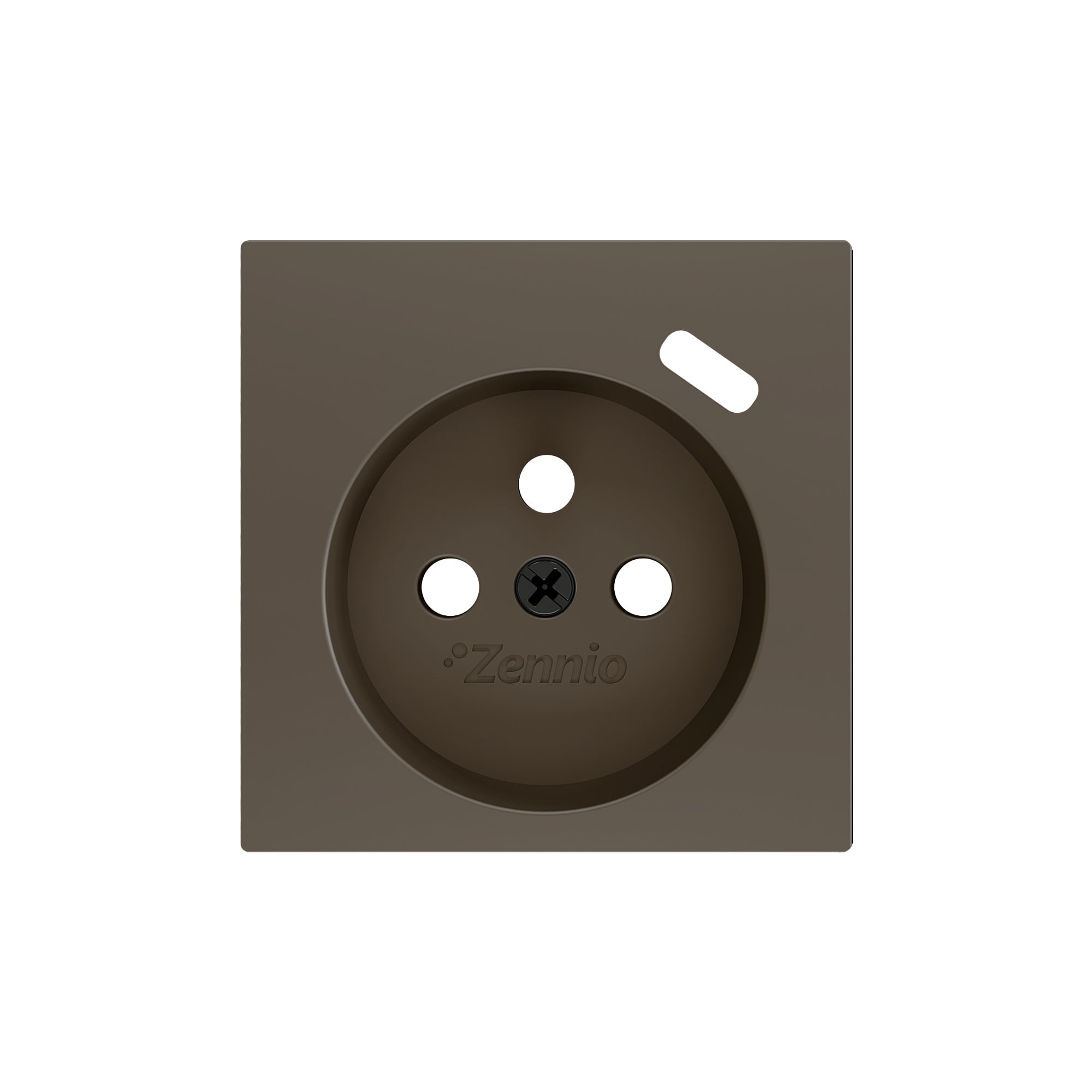 ZENNIO FRANCE - ZS55. Cache pour base de prise française avec USB C 55x55 mm - Moka