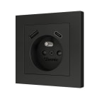 ZENNIO - ZS55. Cache pour base de prise française avec USB C et A 55 x 55 mm - Anthracite
