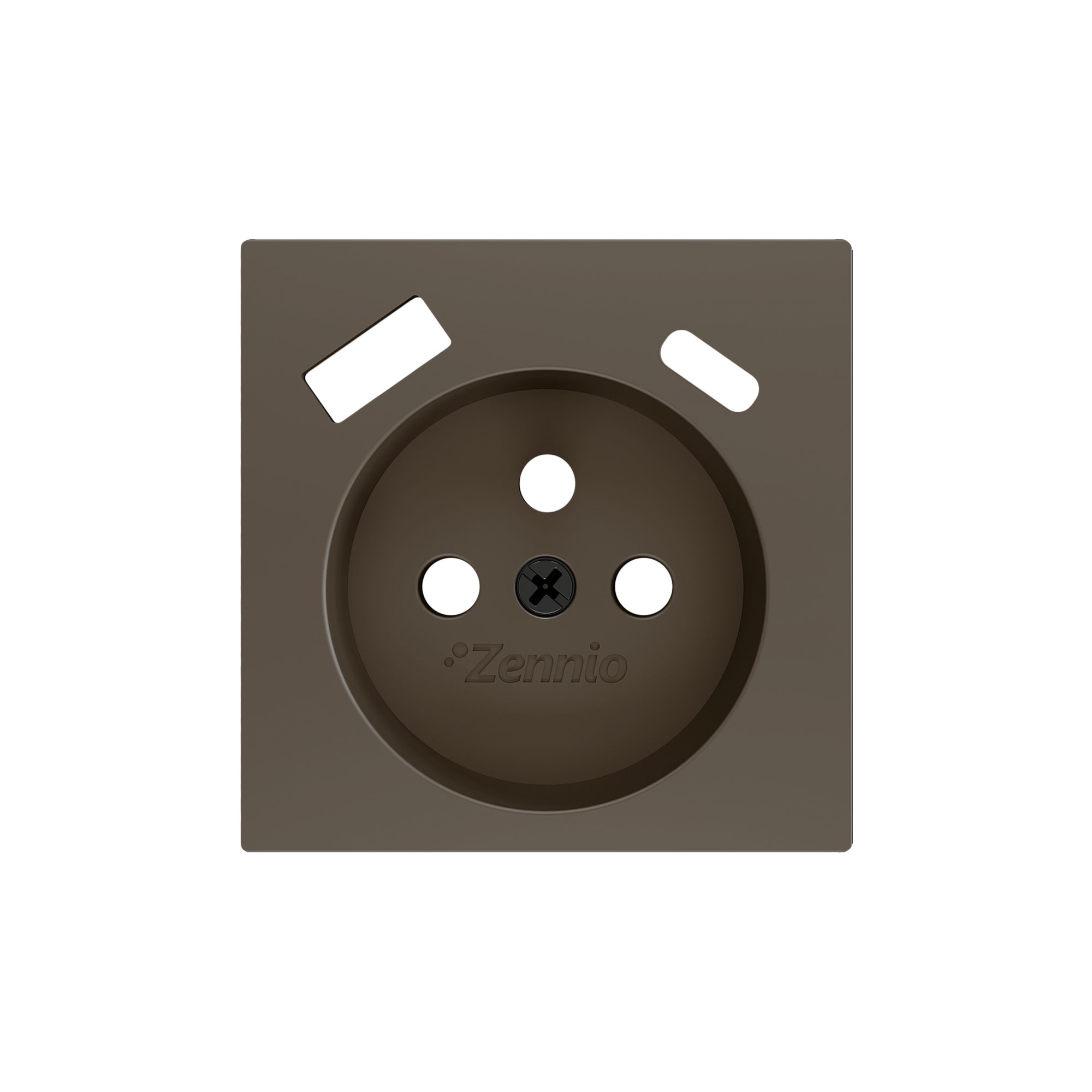 ZENNIO FRANCE - ZS55. Cache pour base de prise française avec USB C et A 55x55 mm - Moka