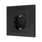 ZENNIO - ZS55. Cache pour base de prise Schuko avec USB C 55 x 55 mm - Anthracite