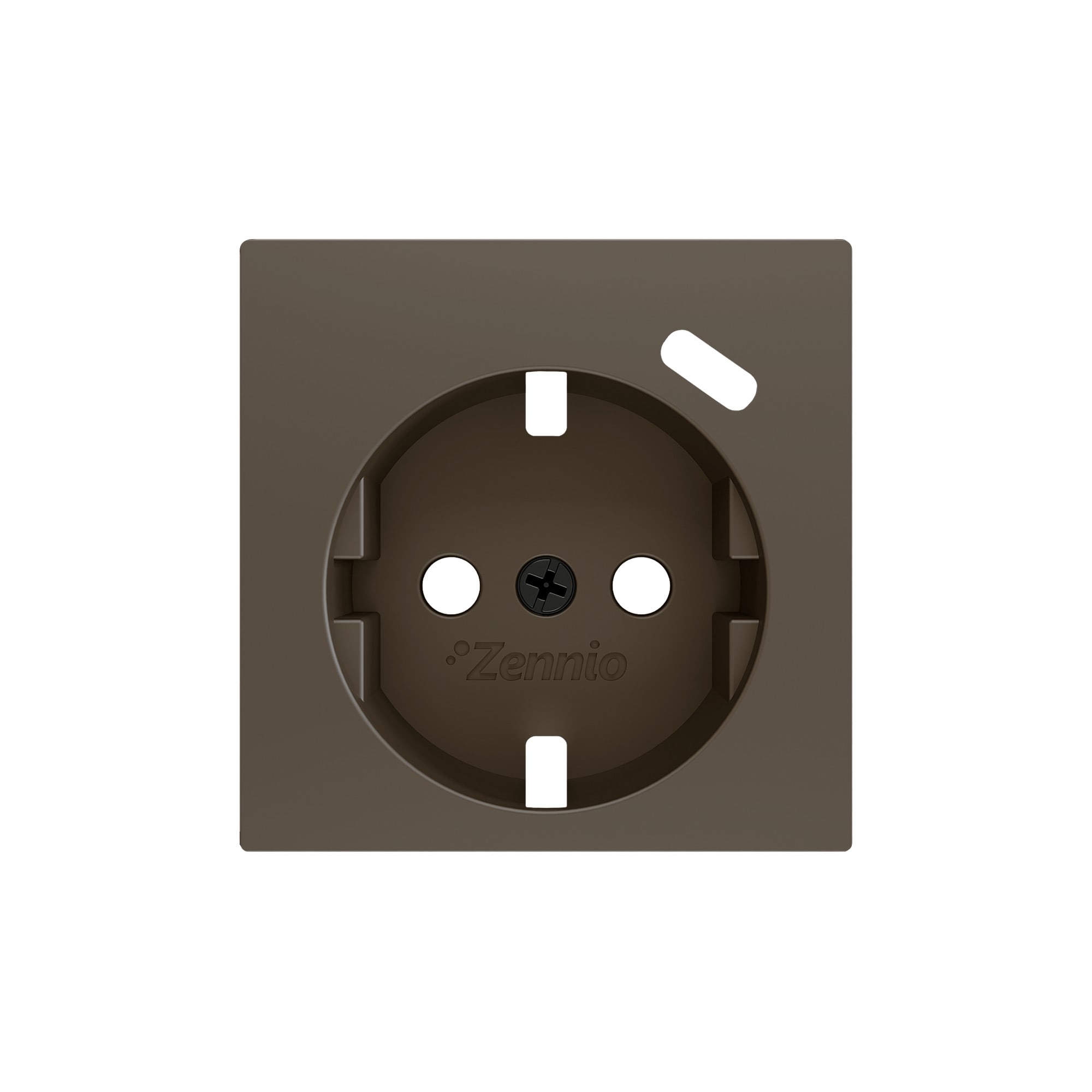 ZENNIO FRANCE - ZS55. Cache pour base de prise Schuko avec USB C 55x55 mm - Moka