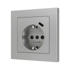 ZENNIO - ZS55. Cache pour base de prise Schuko avec USB C 55 x 55 mm - Argenté